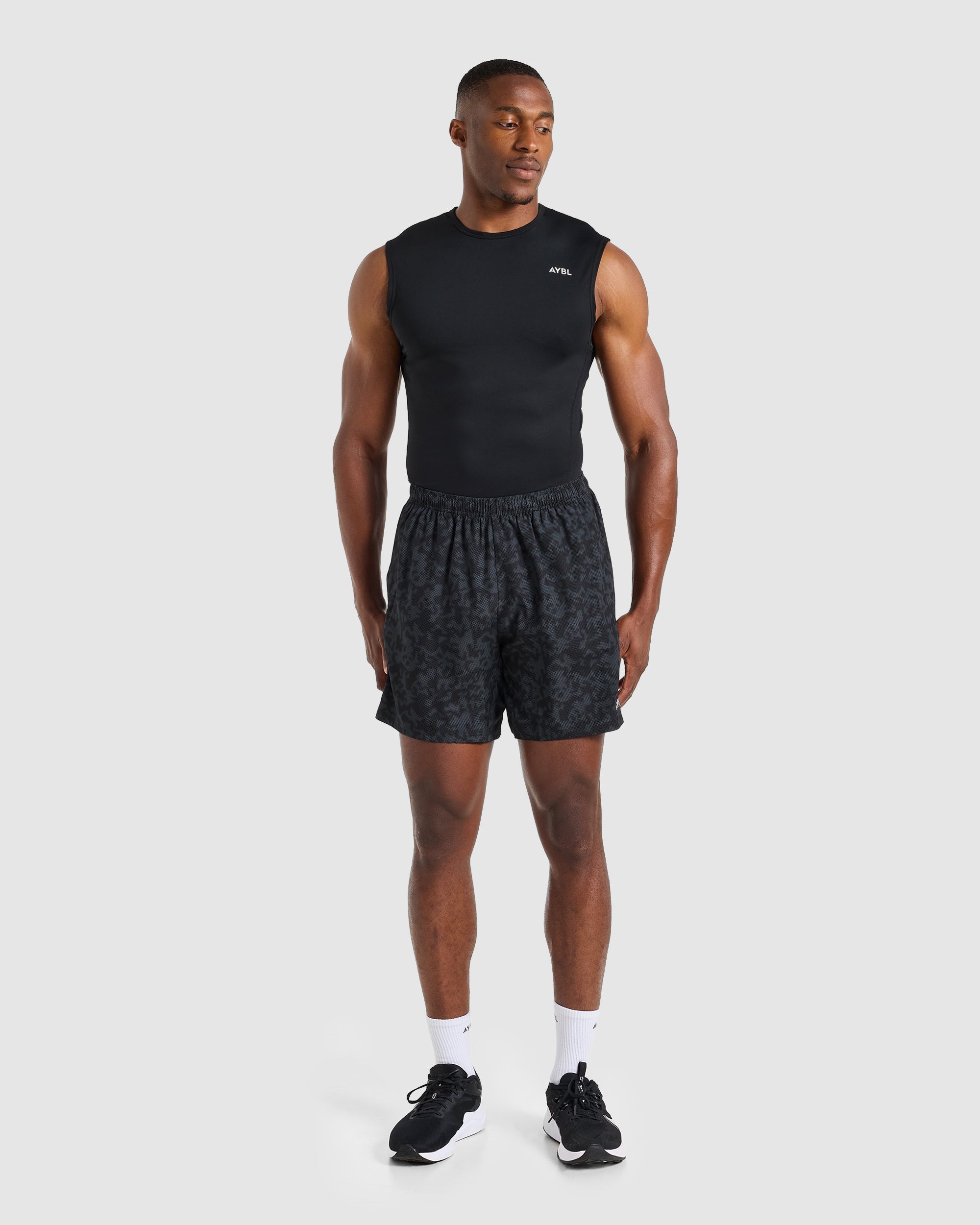 Core 7" Shorts - Zwart Camo