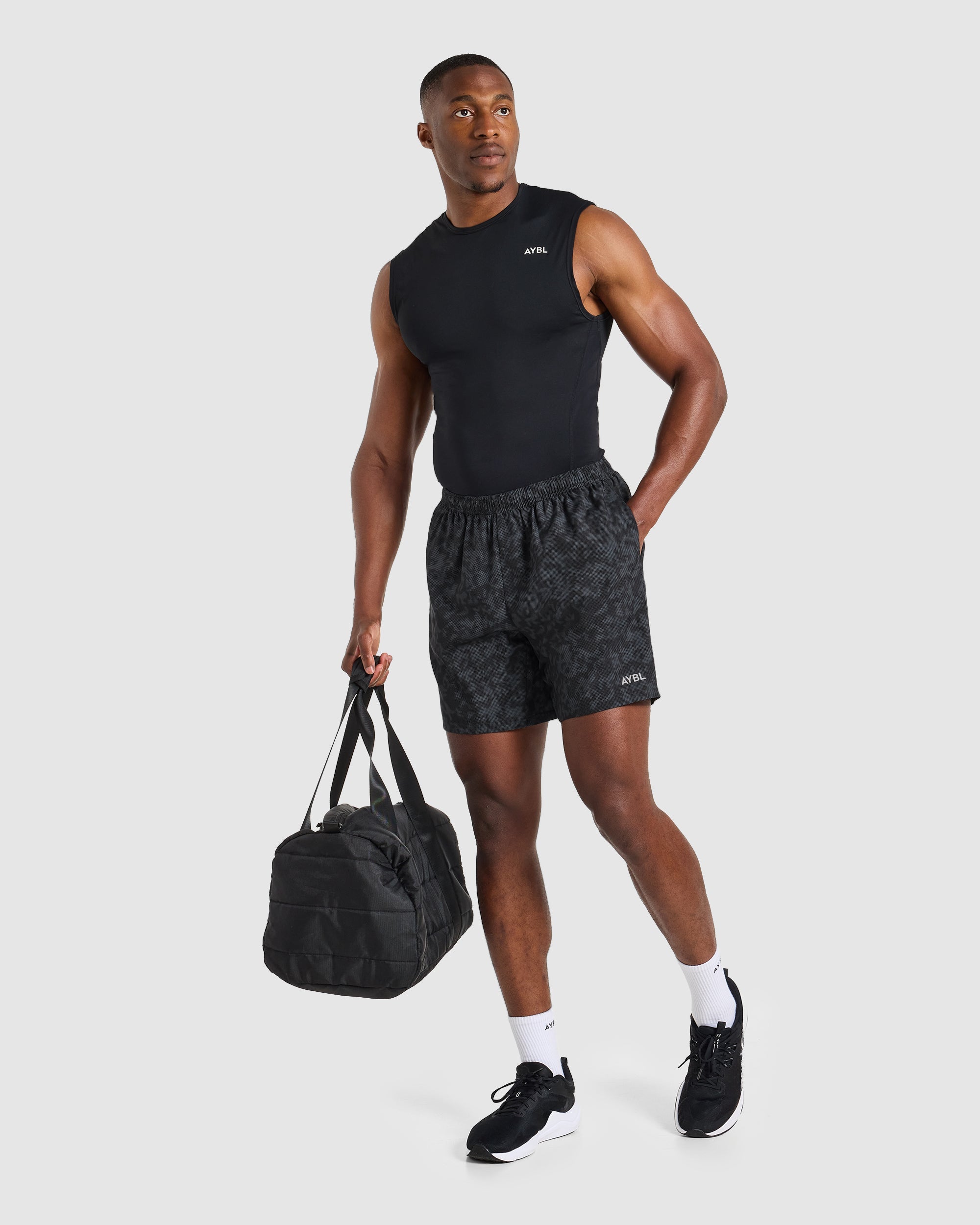 Core 7" Shorts - Zwart Camo