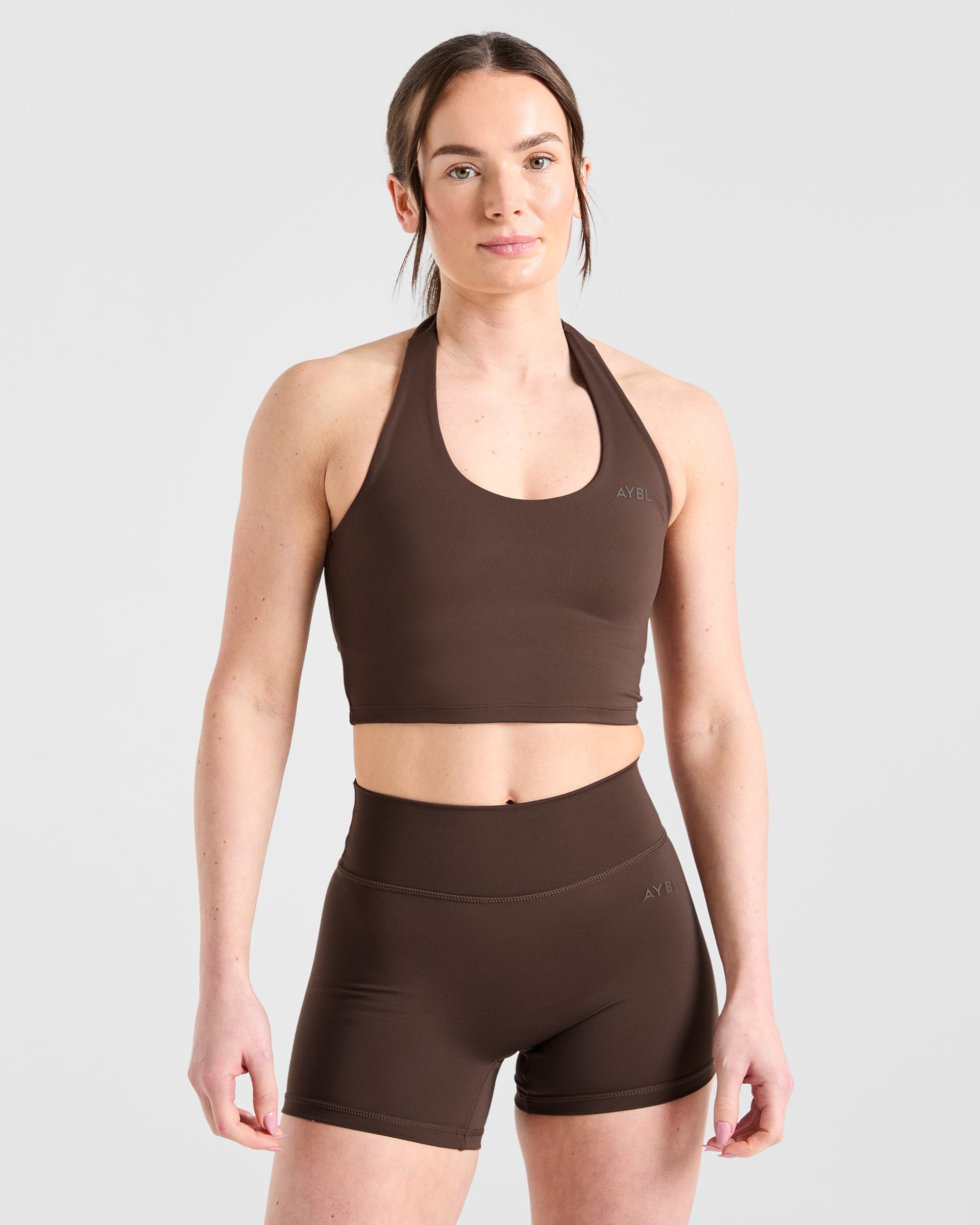 Staple Halterneck Crop Top - Bruin