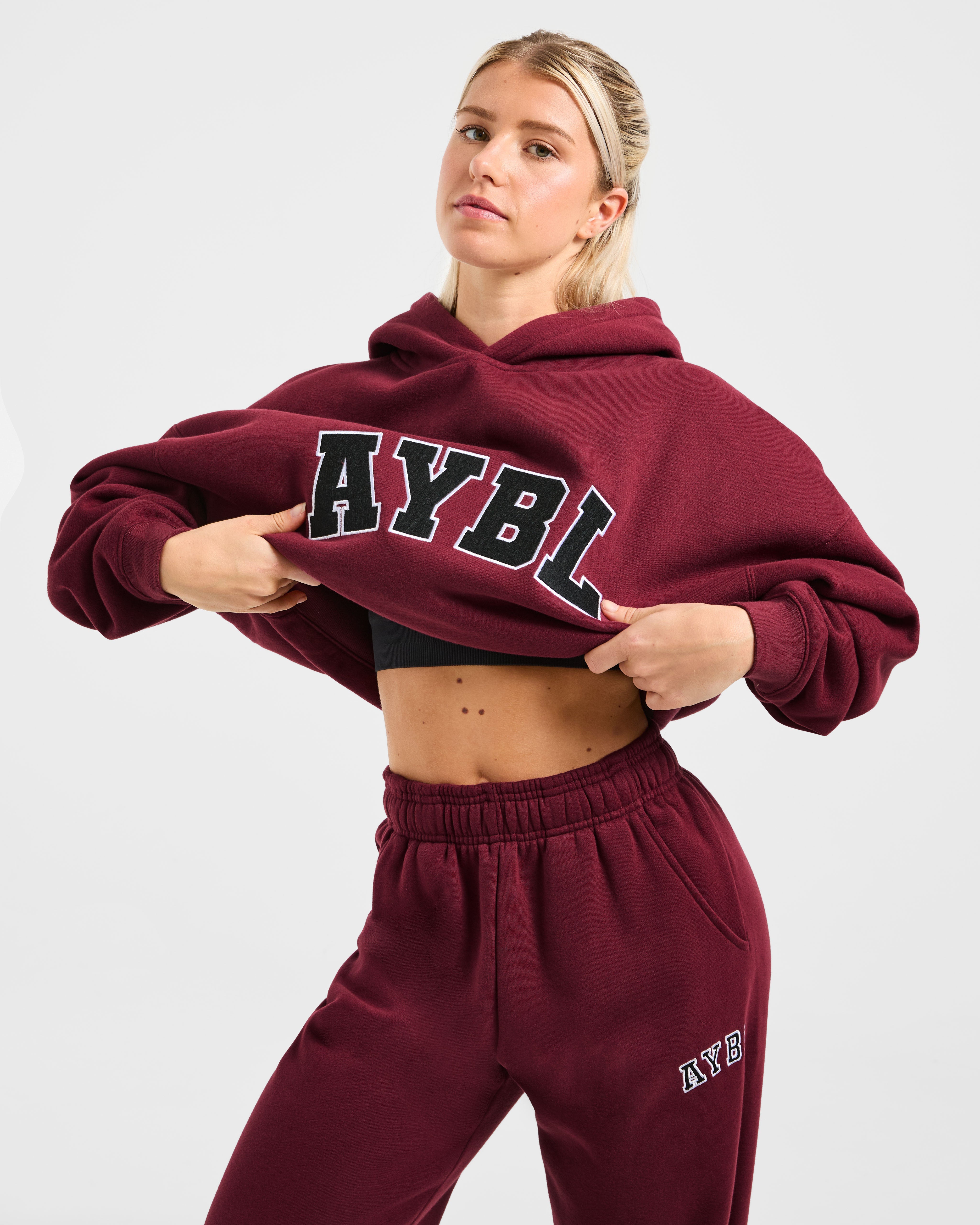 Varsity 2.0 Oversized Hoodie - Rood Wine