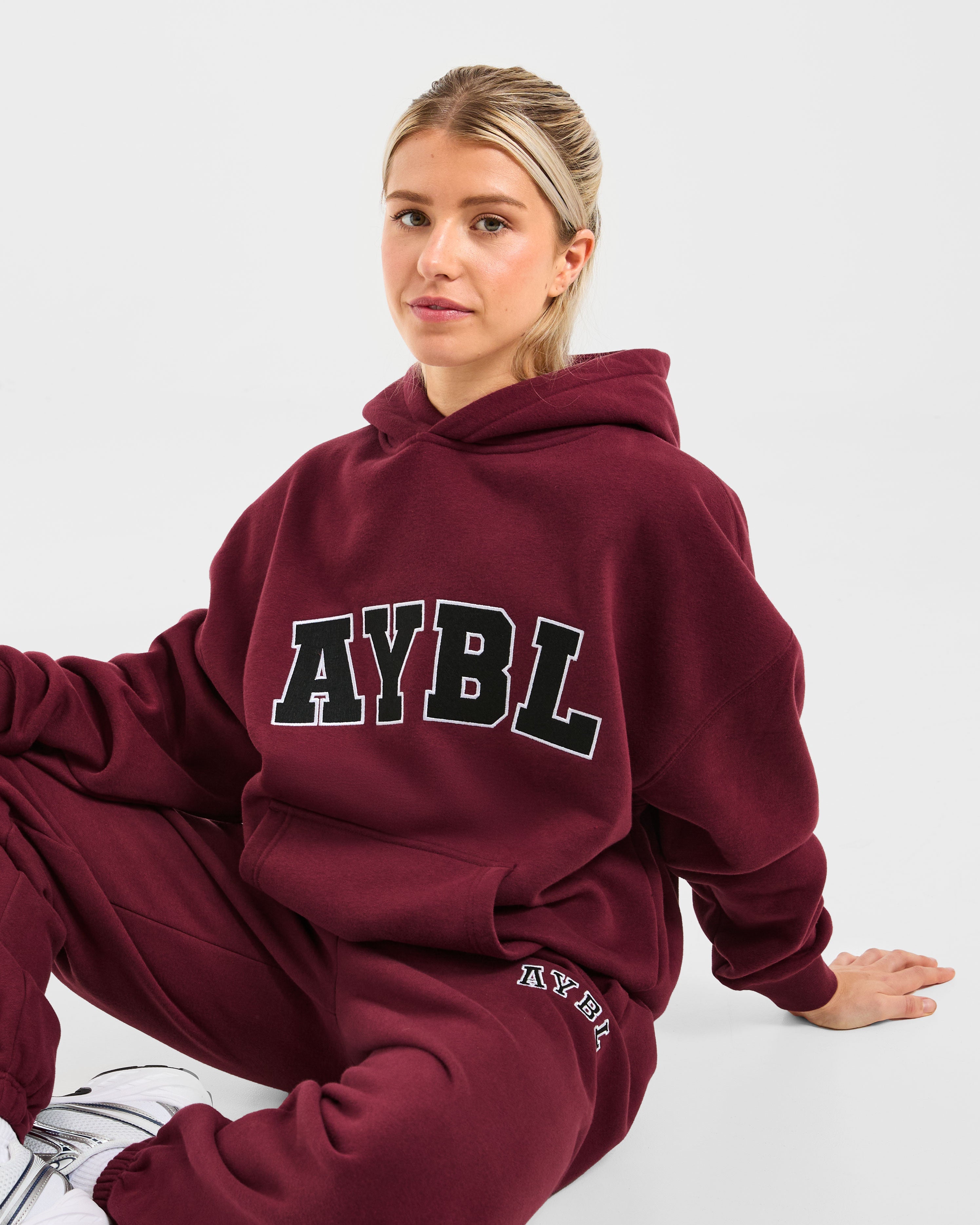 Varsity 2.0 Oversized Hoodie - Rood Wine
