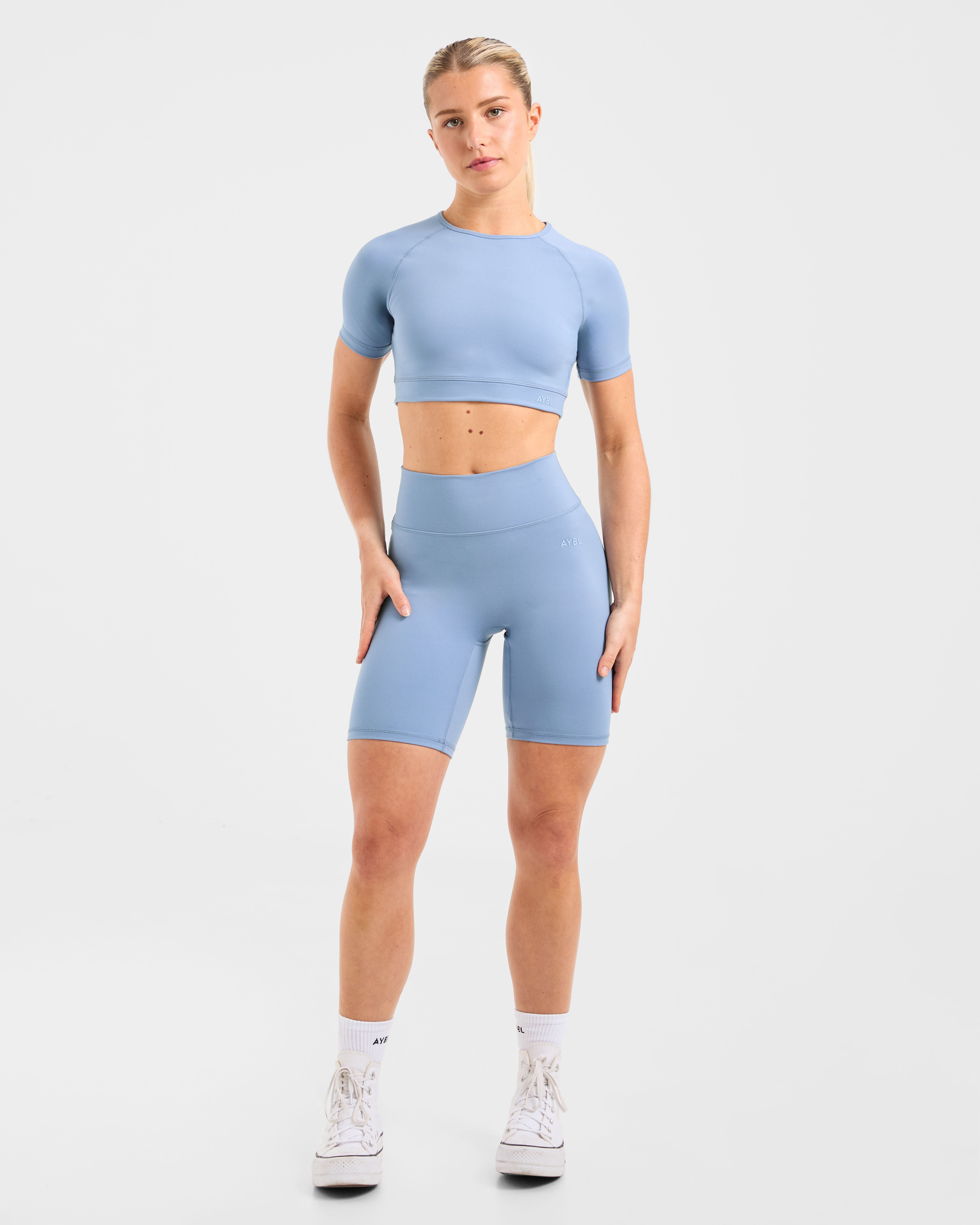 Staple Crop Top - Slate Blauw