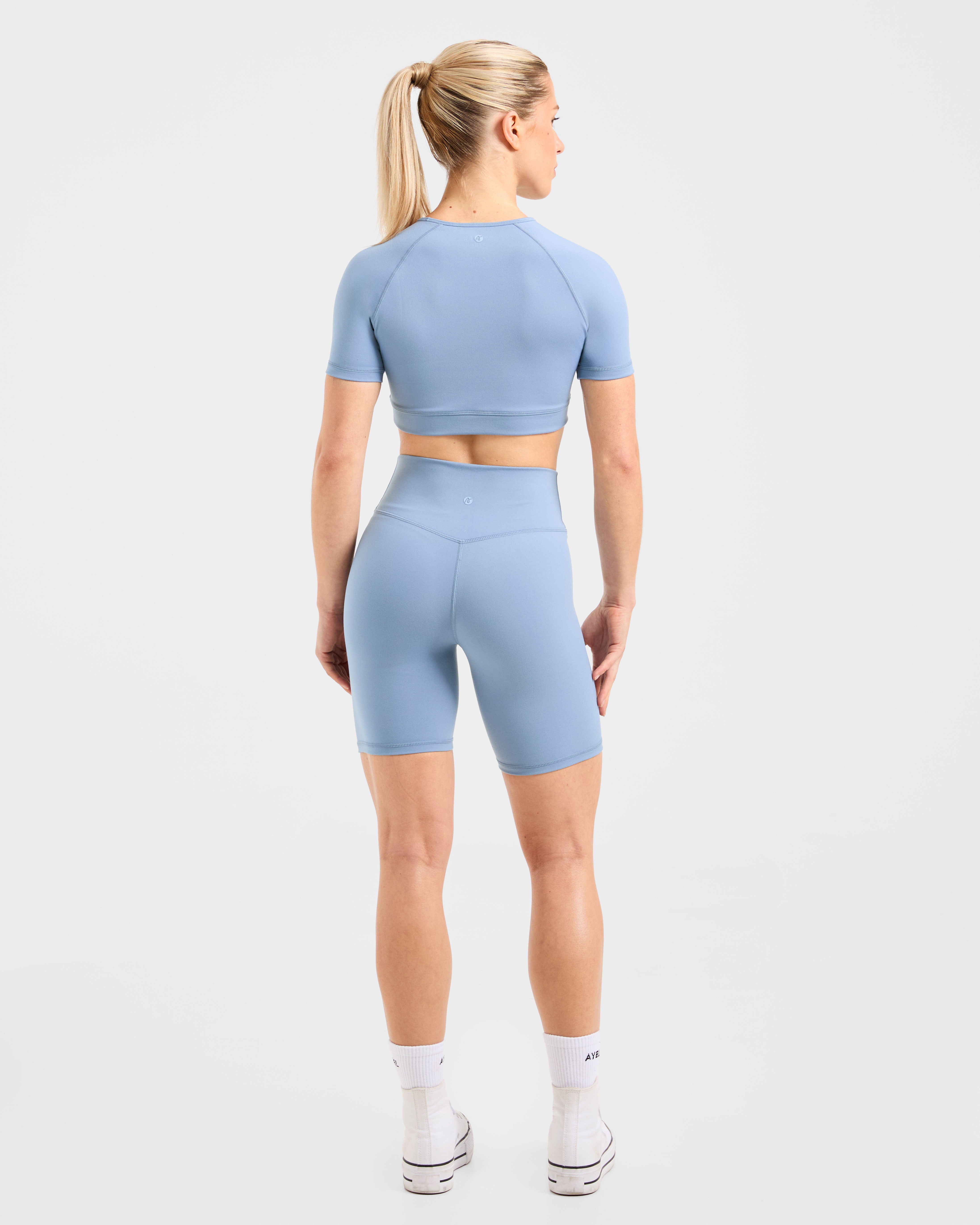 Staple Crop Top - Slate Blauw