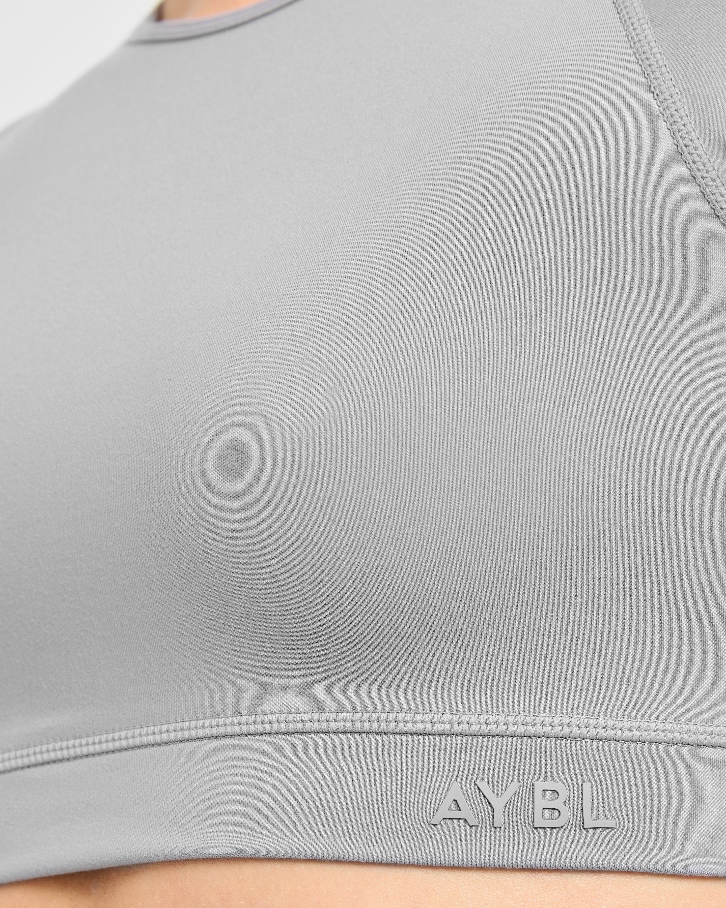 Staple Long Sleeve Crop Top - Grijs