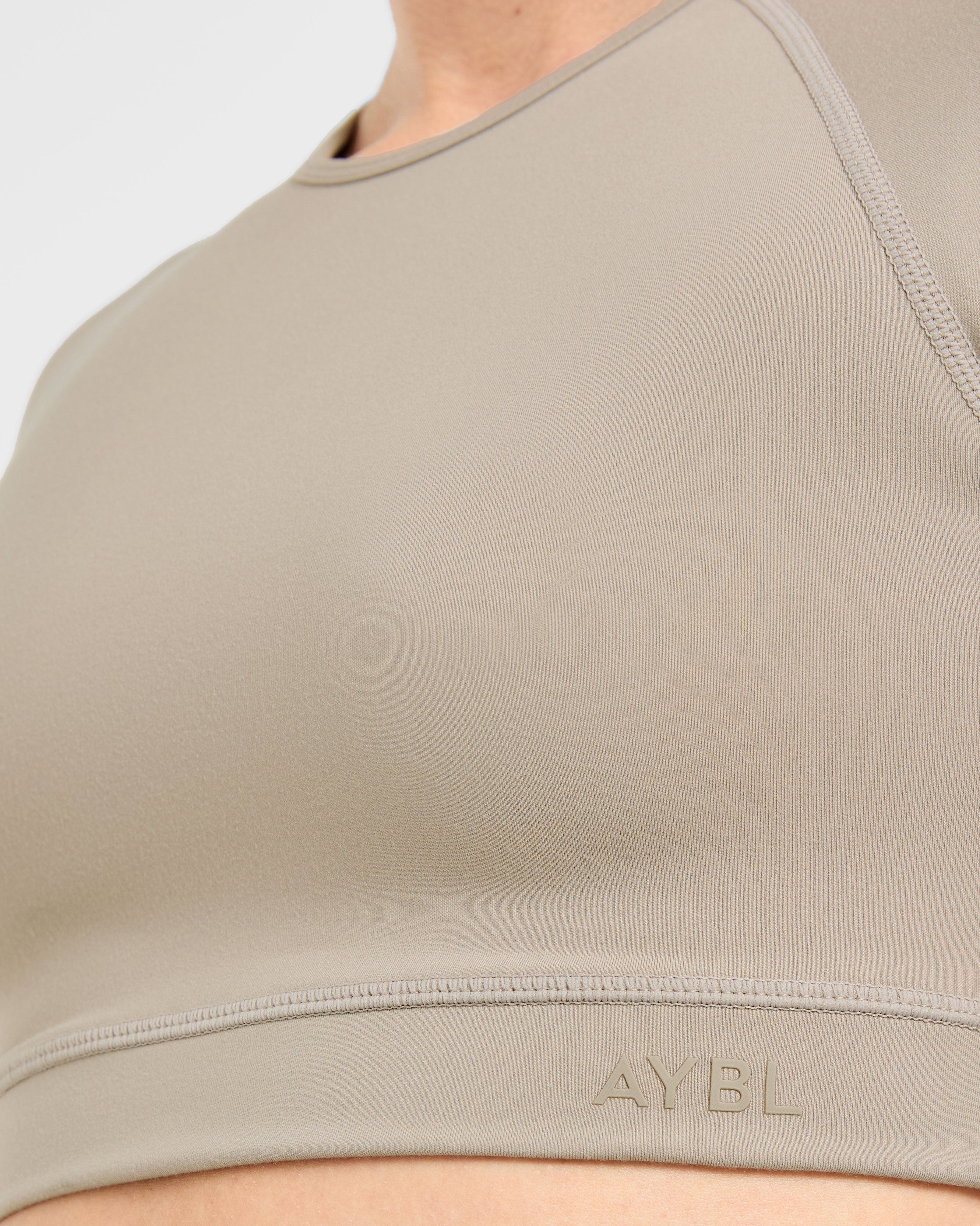 Staple Long Sleeve Crop Top - Muted Taupe