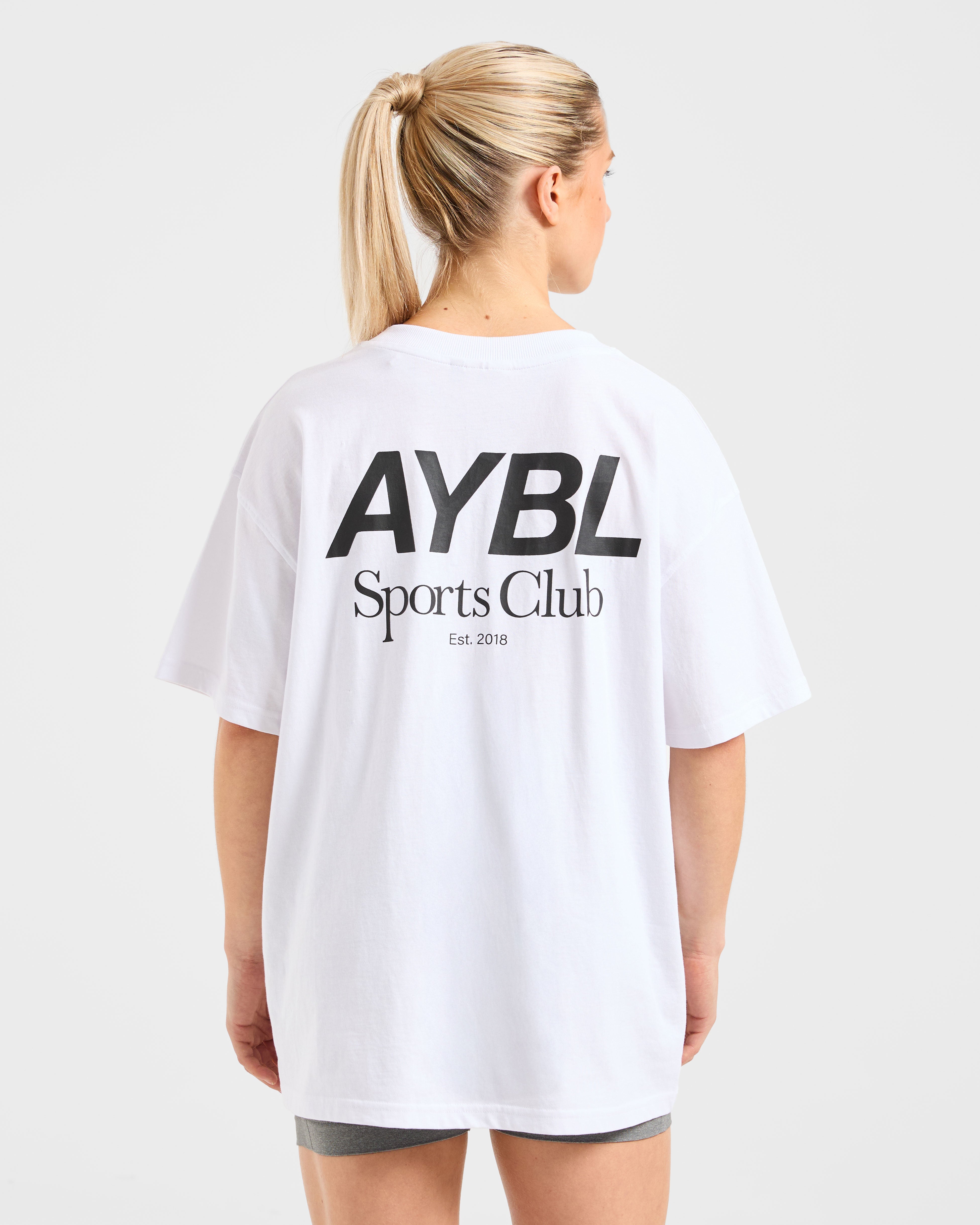 AYBL Sports Club Oversized T Shirt - Wit