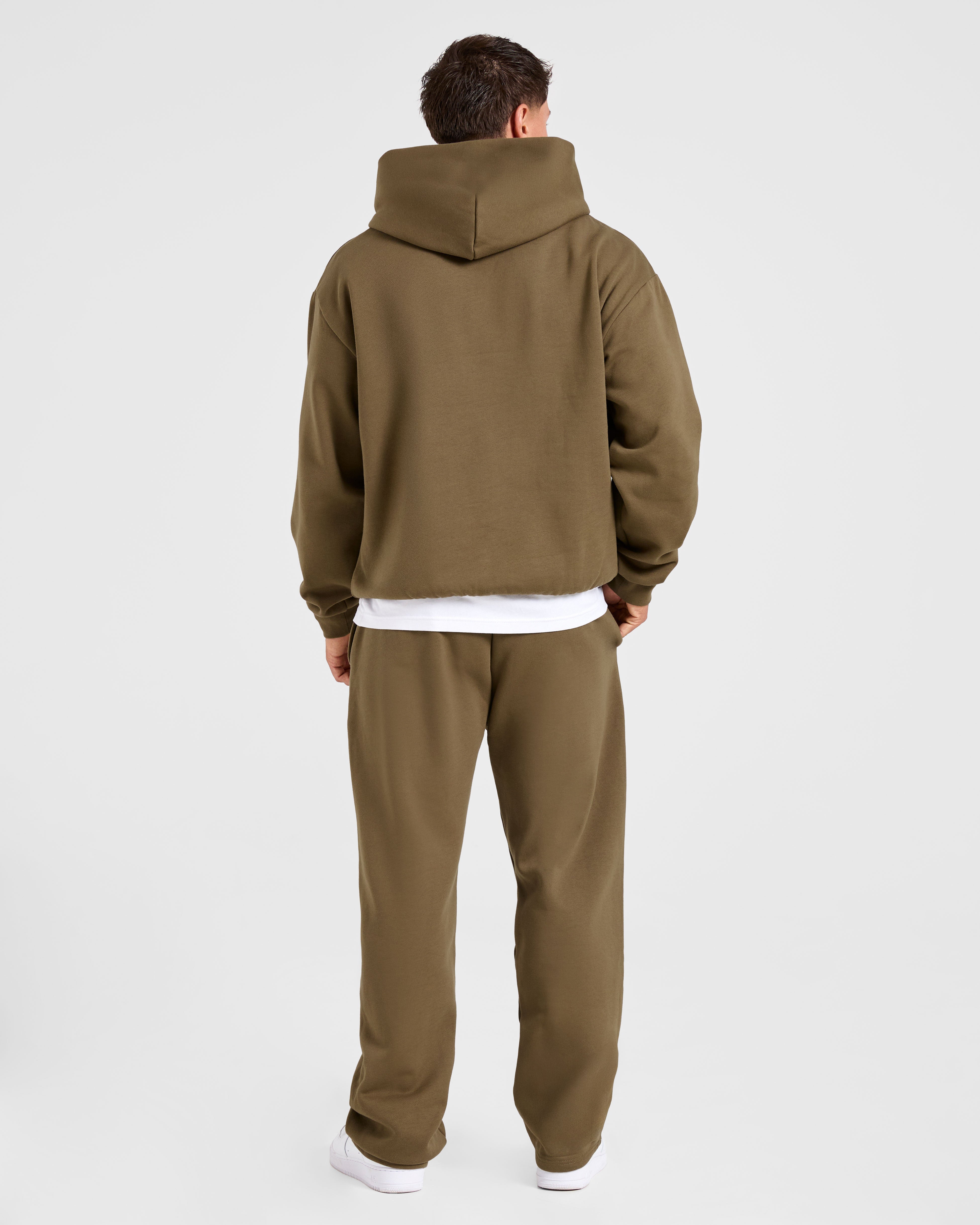 Essential Oversized Straight Leg Joggers- Olive Groen