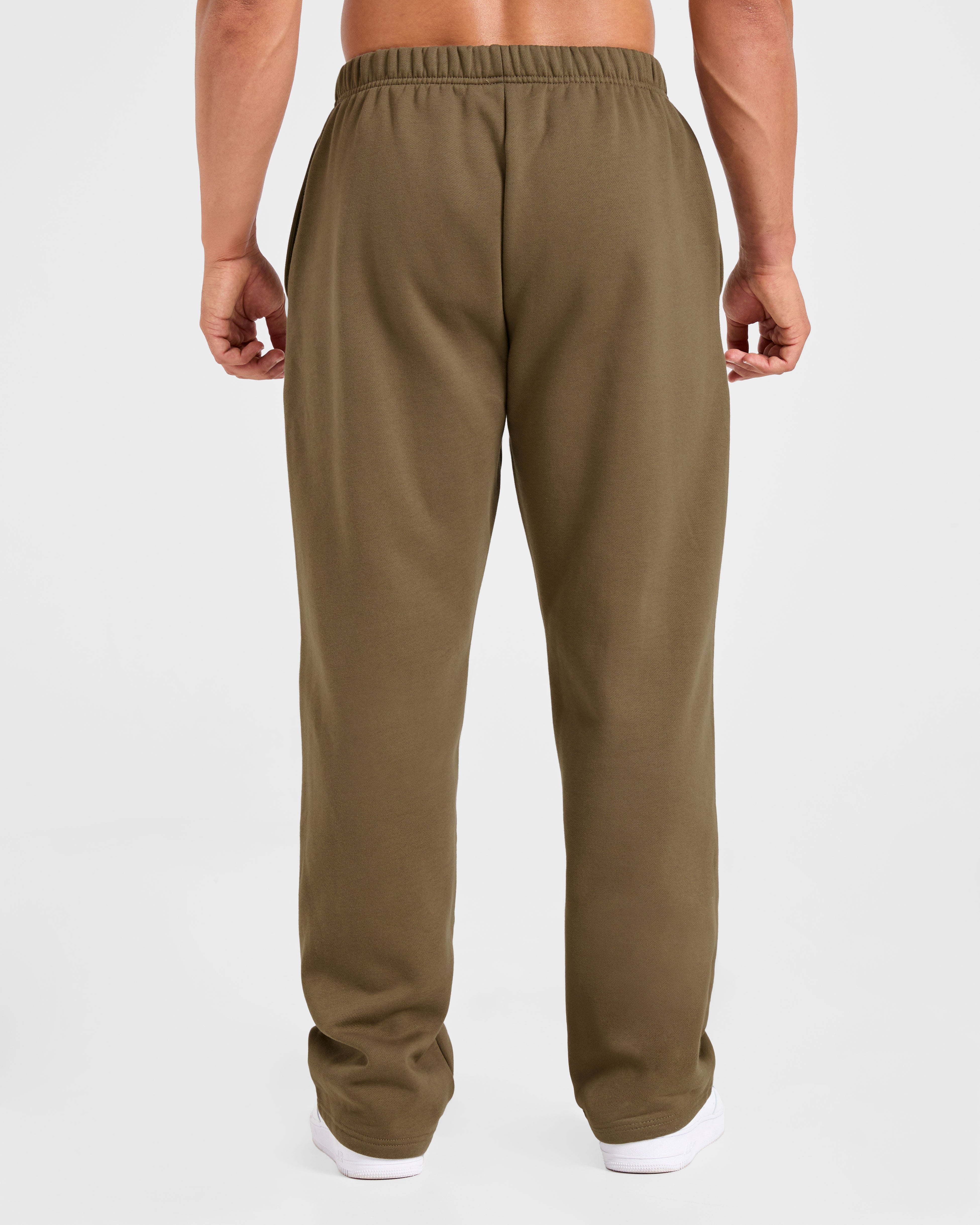 Essential Oversized Straight Leg Joggers- Olive Groen