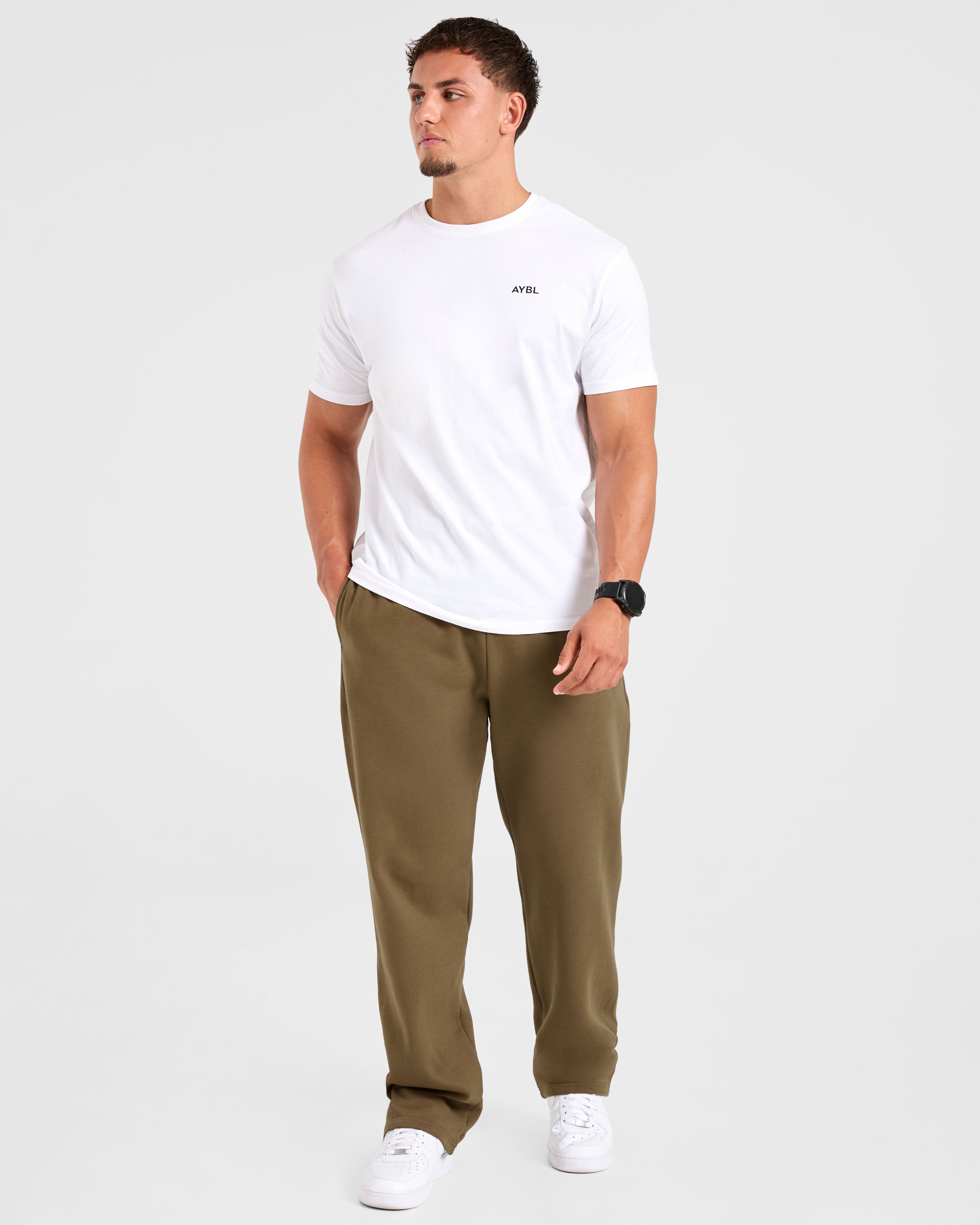 Essential Oversized Straight Leg Joggers- Olive Groen