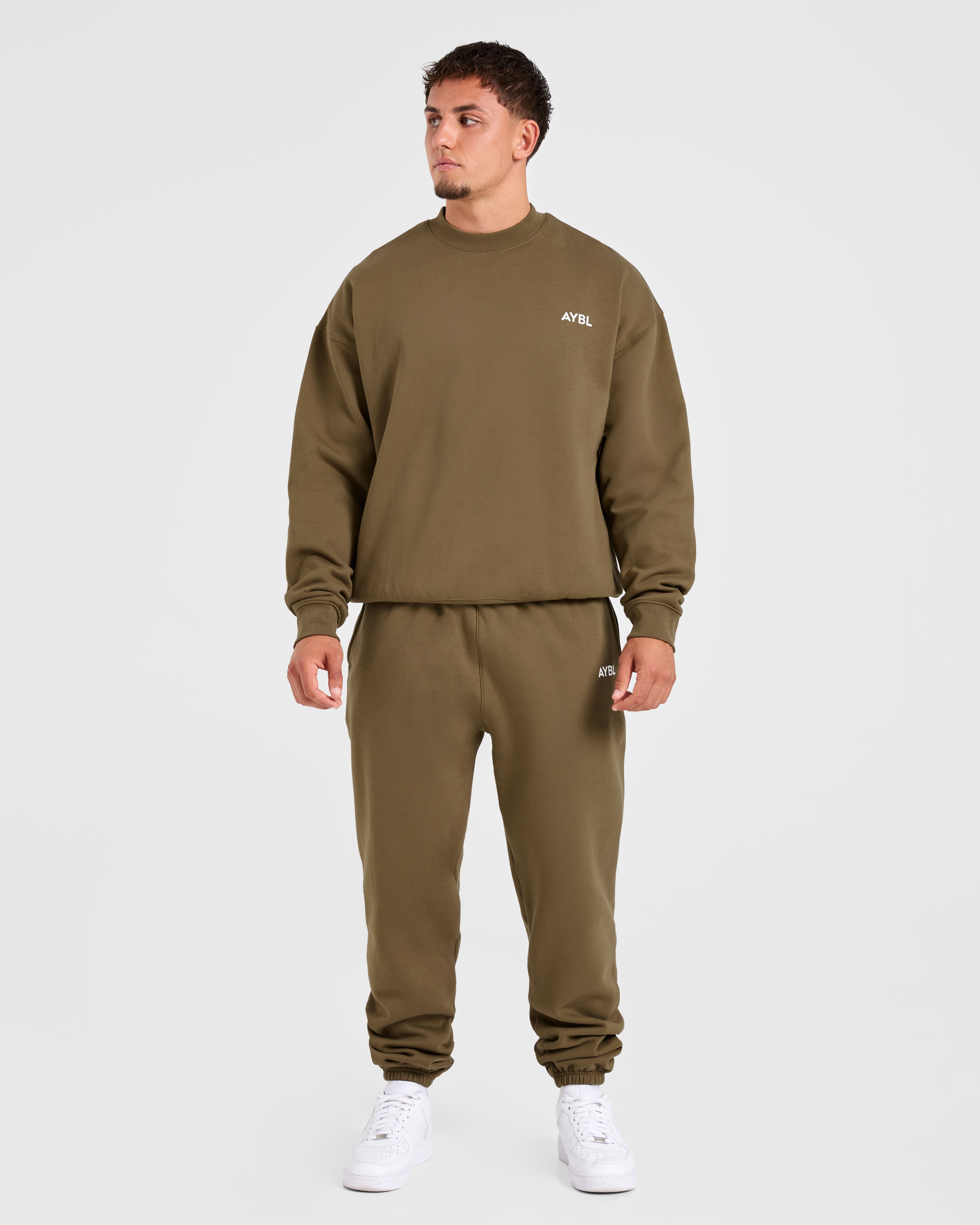 Essential Oversized Sweater - Olive Groen