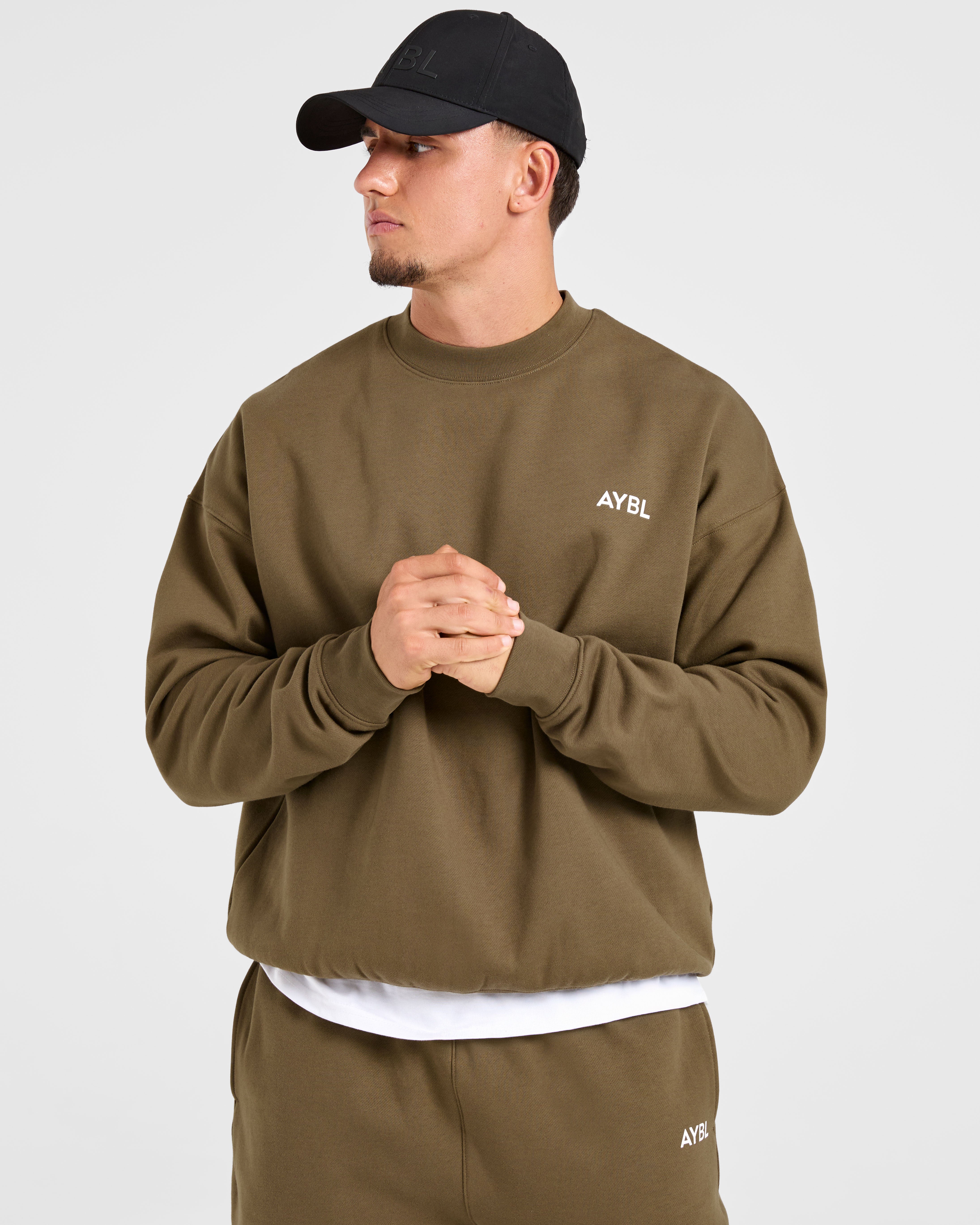 Essential Oversized Sweater - Olive Groen