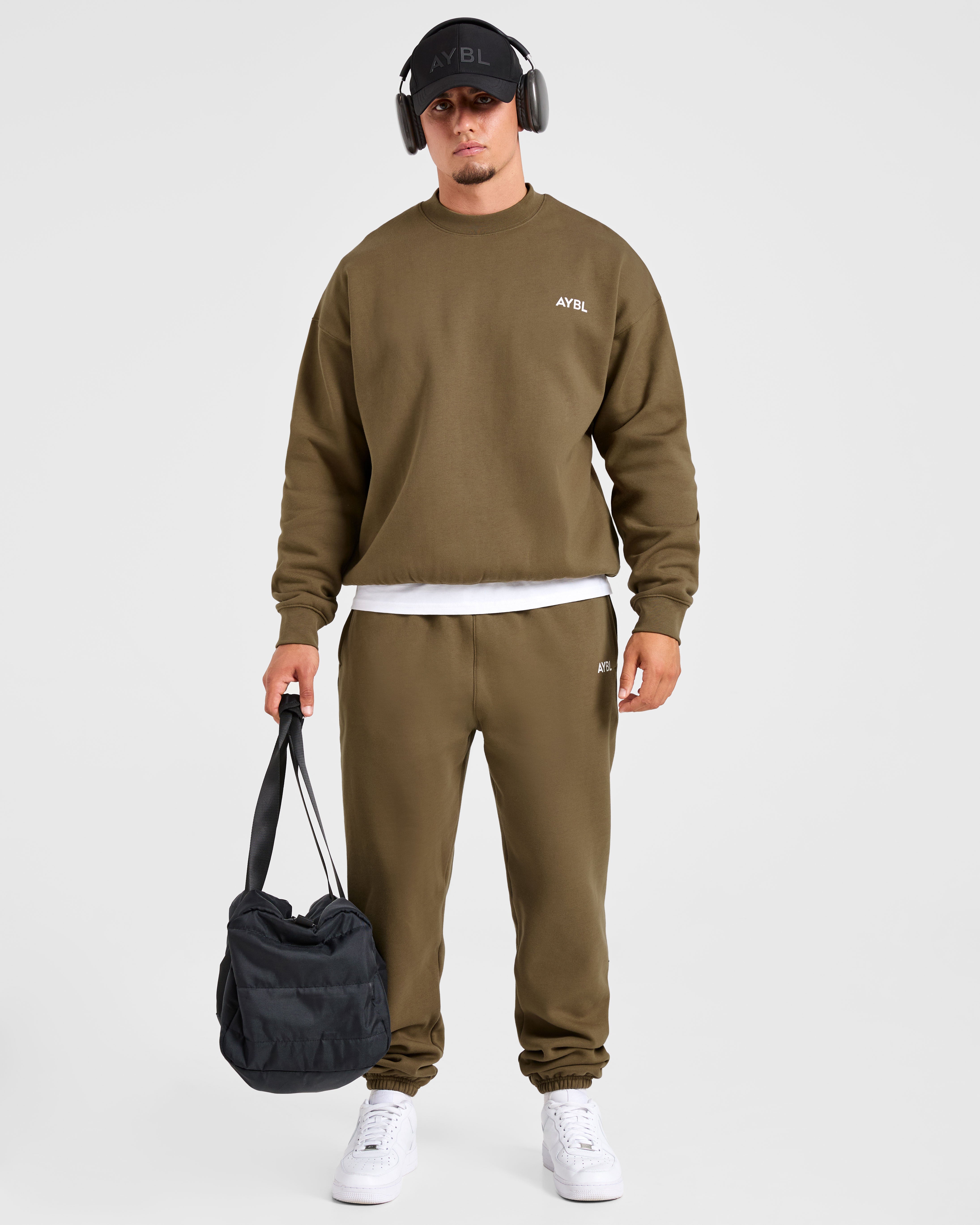 Essential Oversized Sweater - Olive Groen