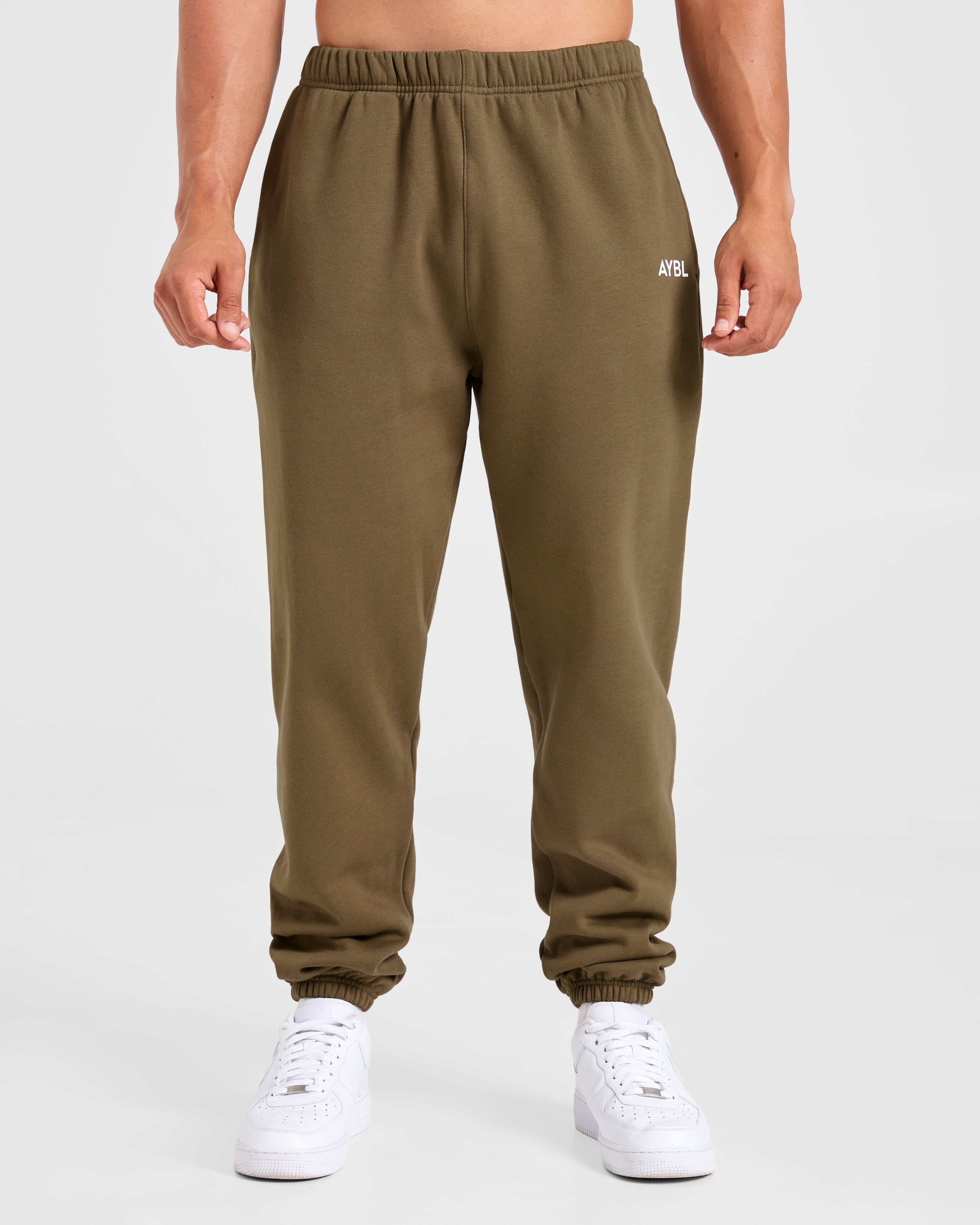 Essential Oversized Joggers- Olive Groen
