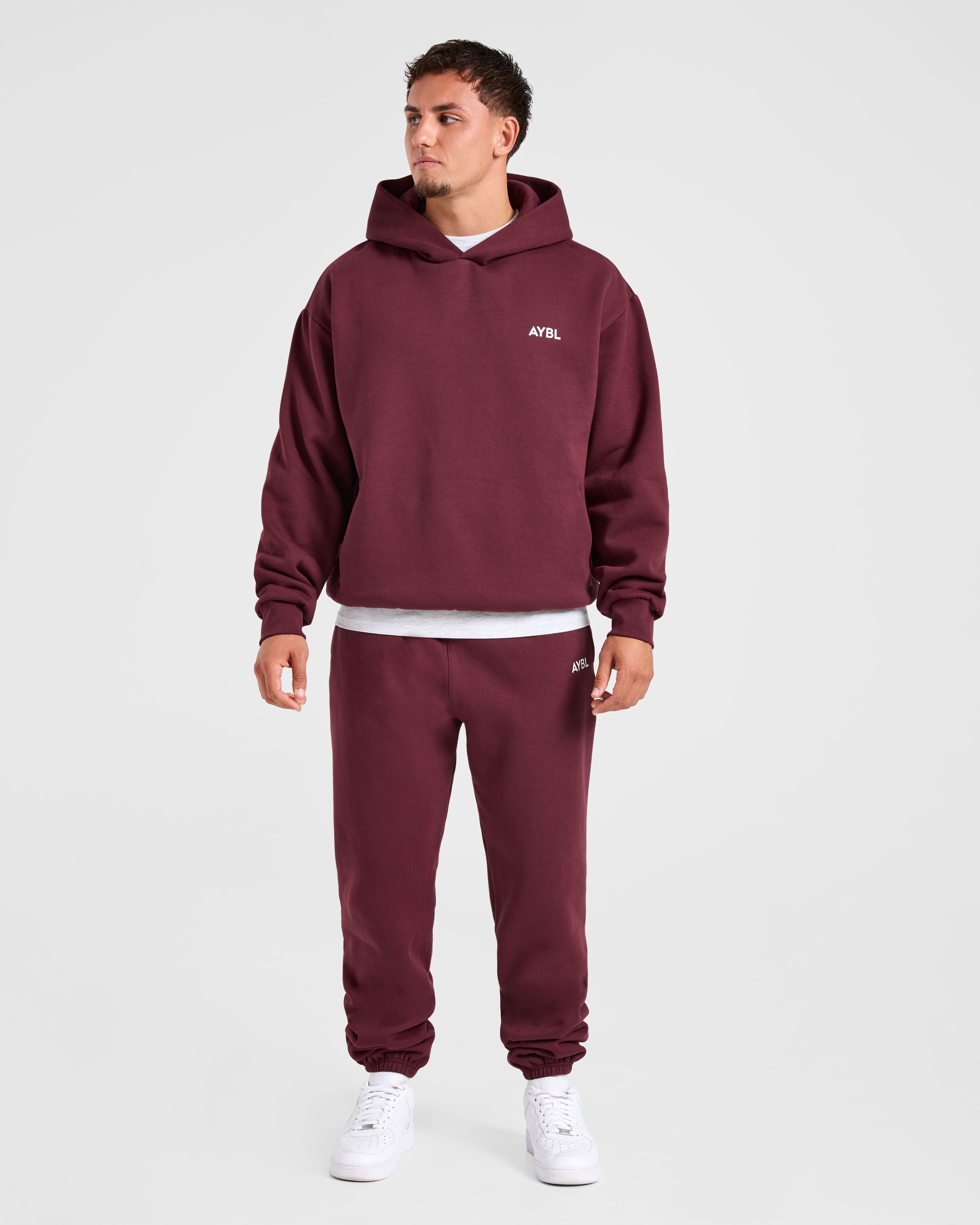 Essential Oversized Hoodie - Burgundy Rood