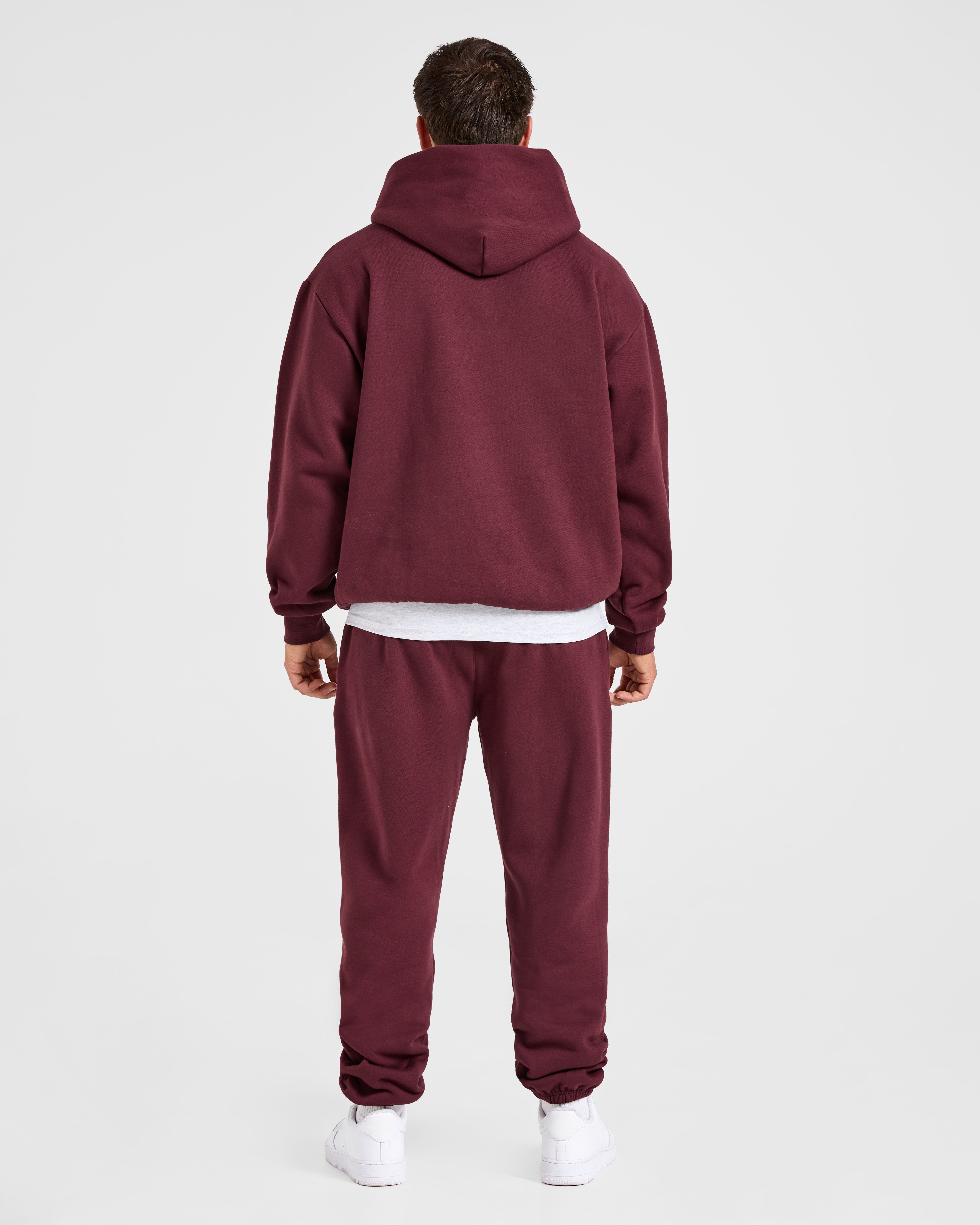 Essential Oversized Hoodie - Burgundy Rood