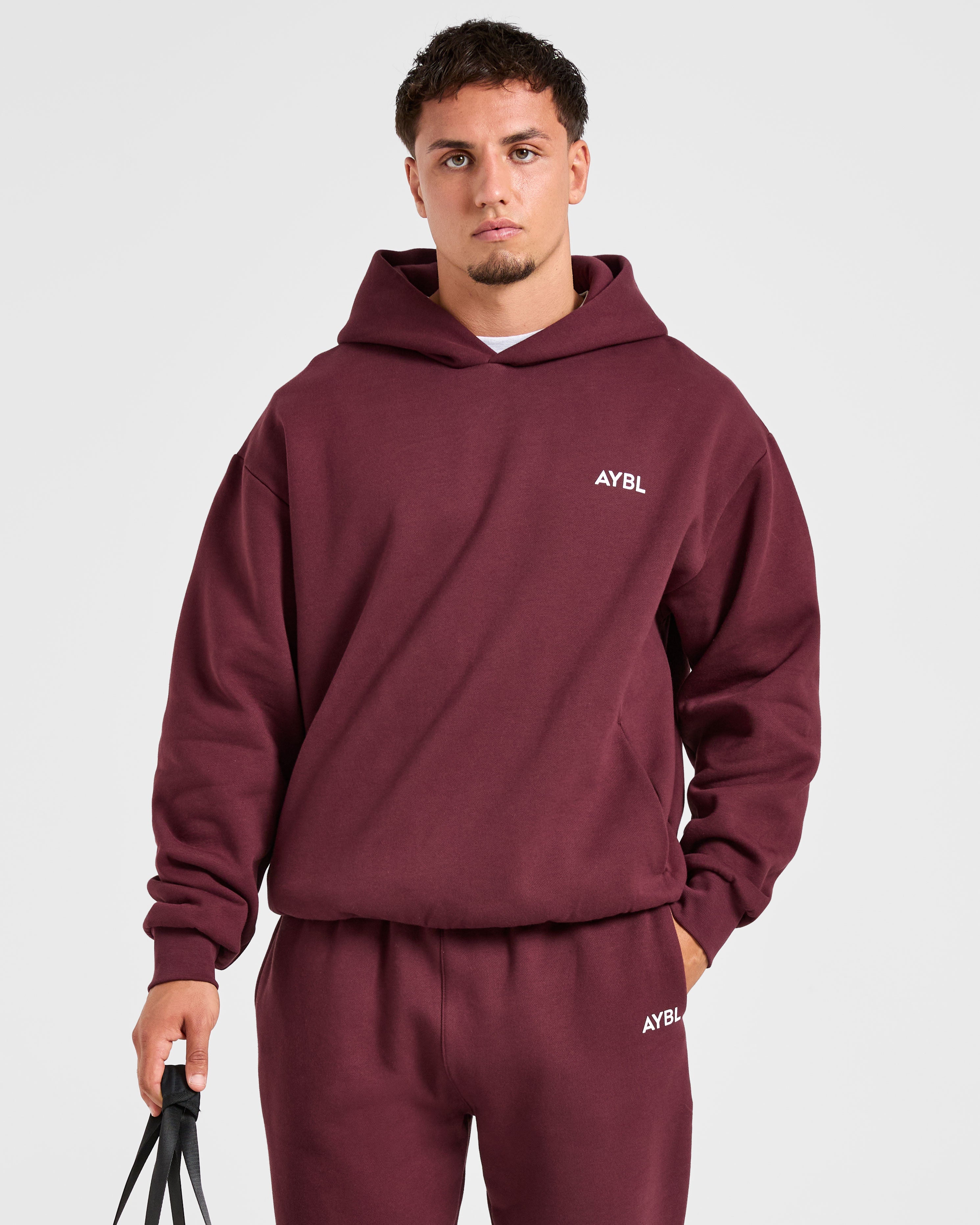 Essential Oversized Hoodie - Burgundy Rood