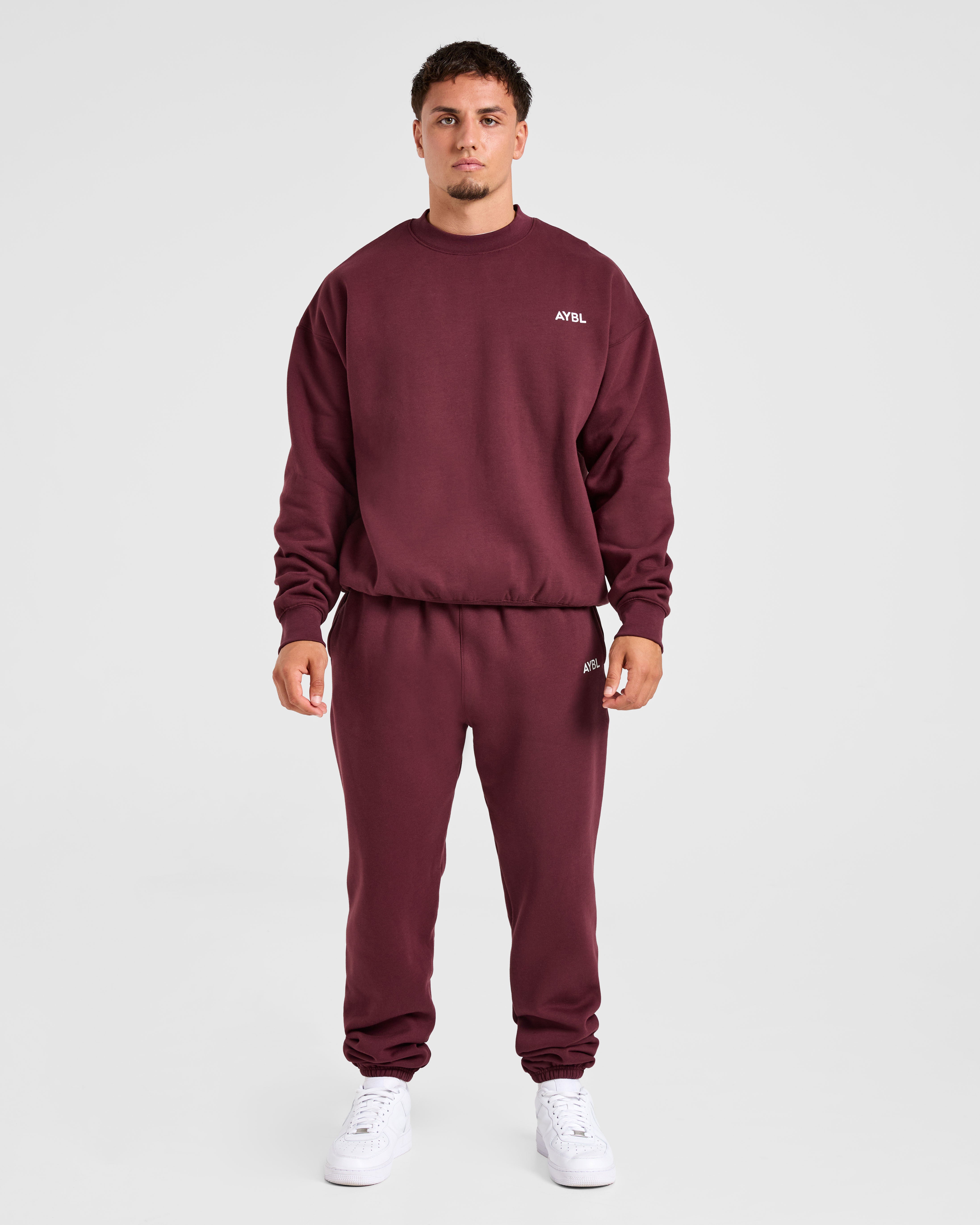 Essential Oversized Sweater - Burgundy Rood