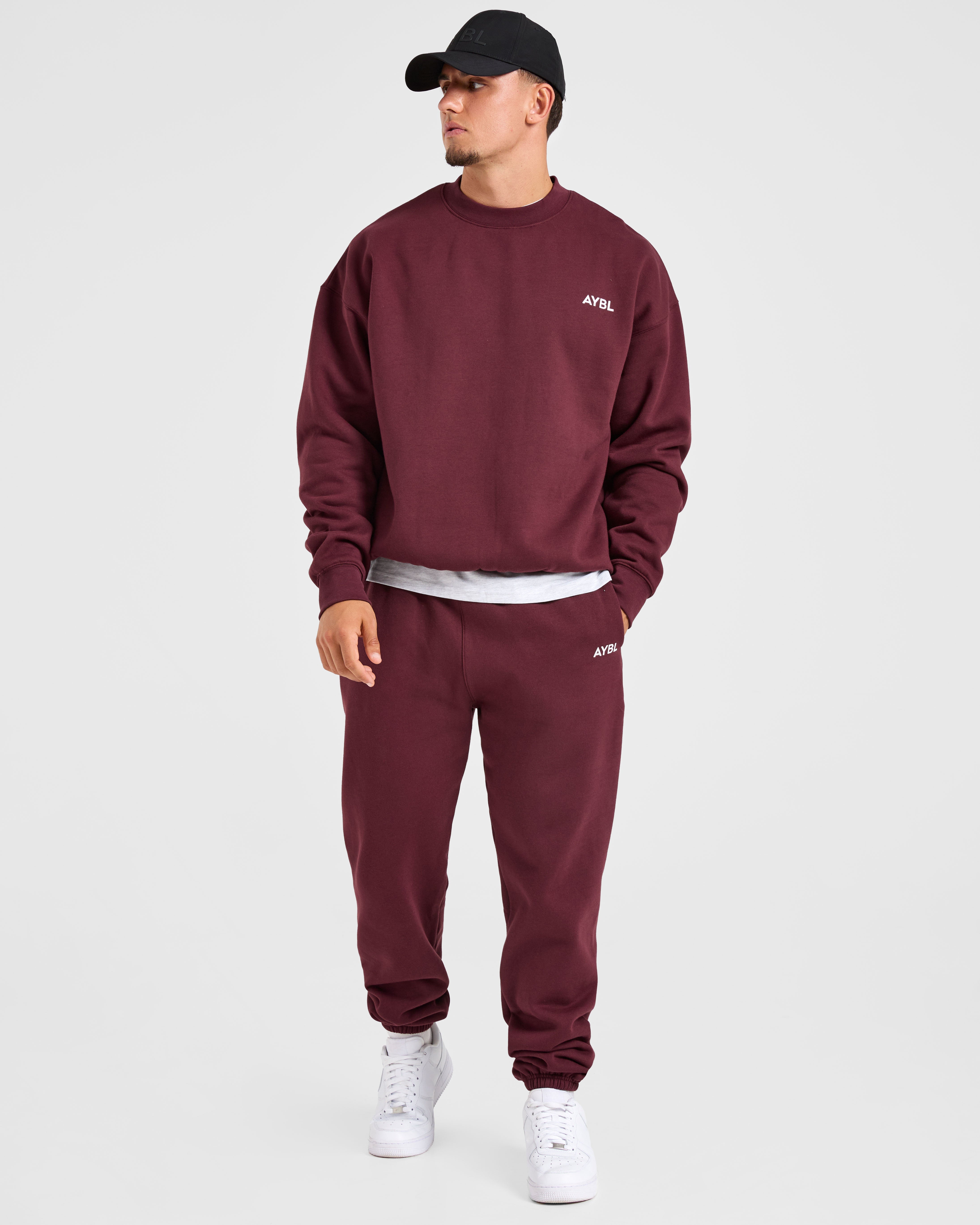 Essential Oversized Joggers - Burgundy Rood