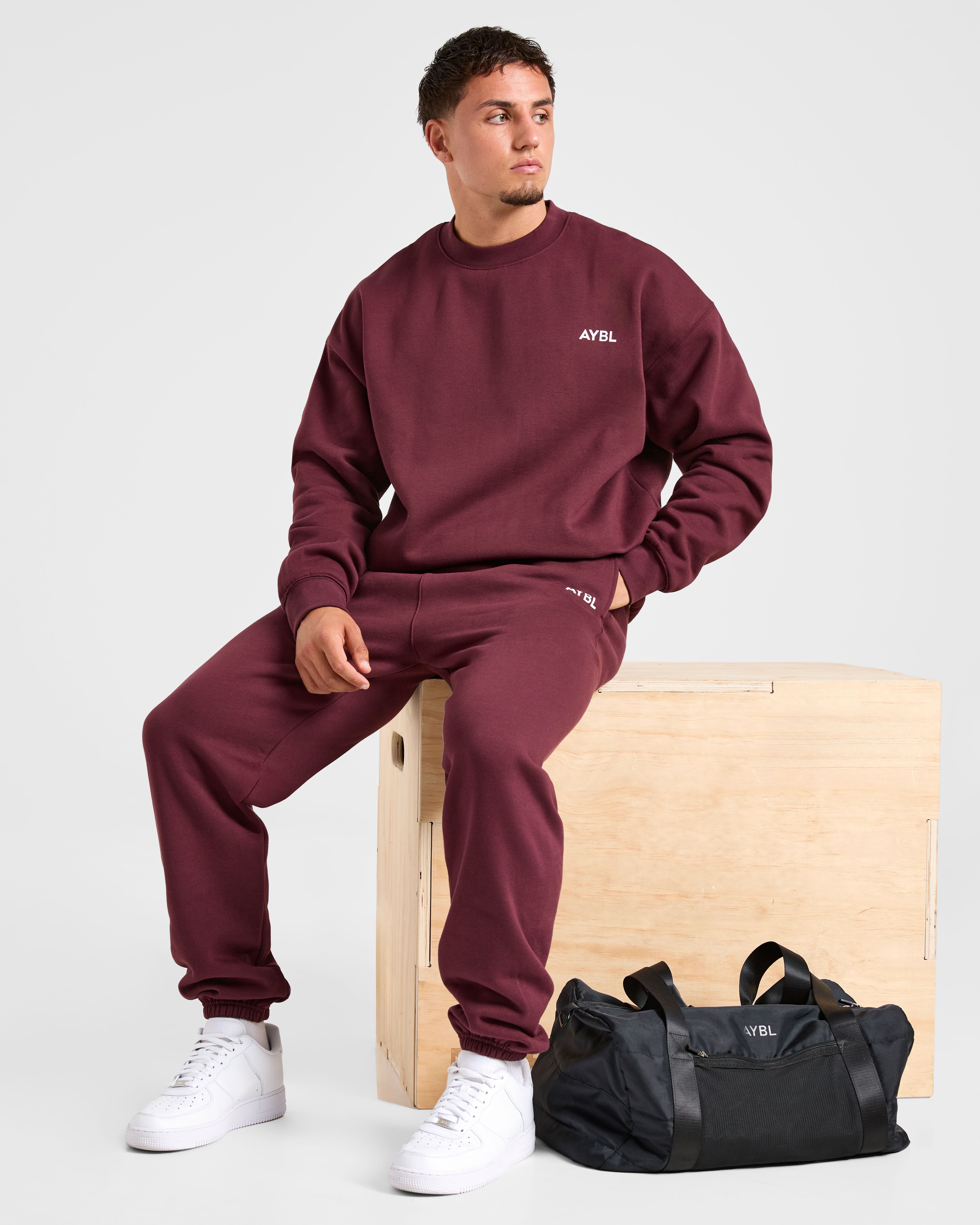 Essential Oversized Sweater - Burgundy Rood