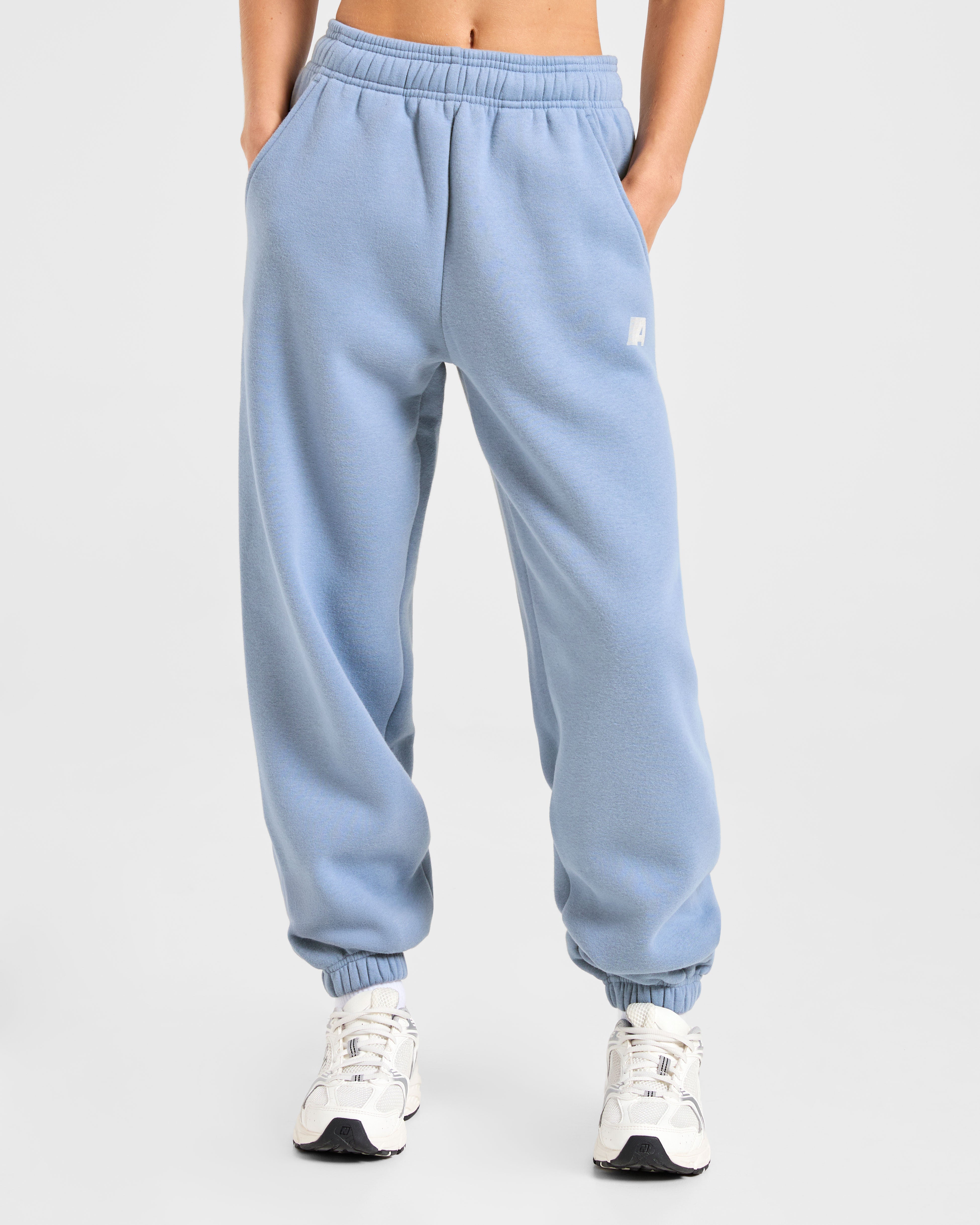 Retro Athletics Oversized Joggers - Vintage Blauw