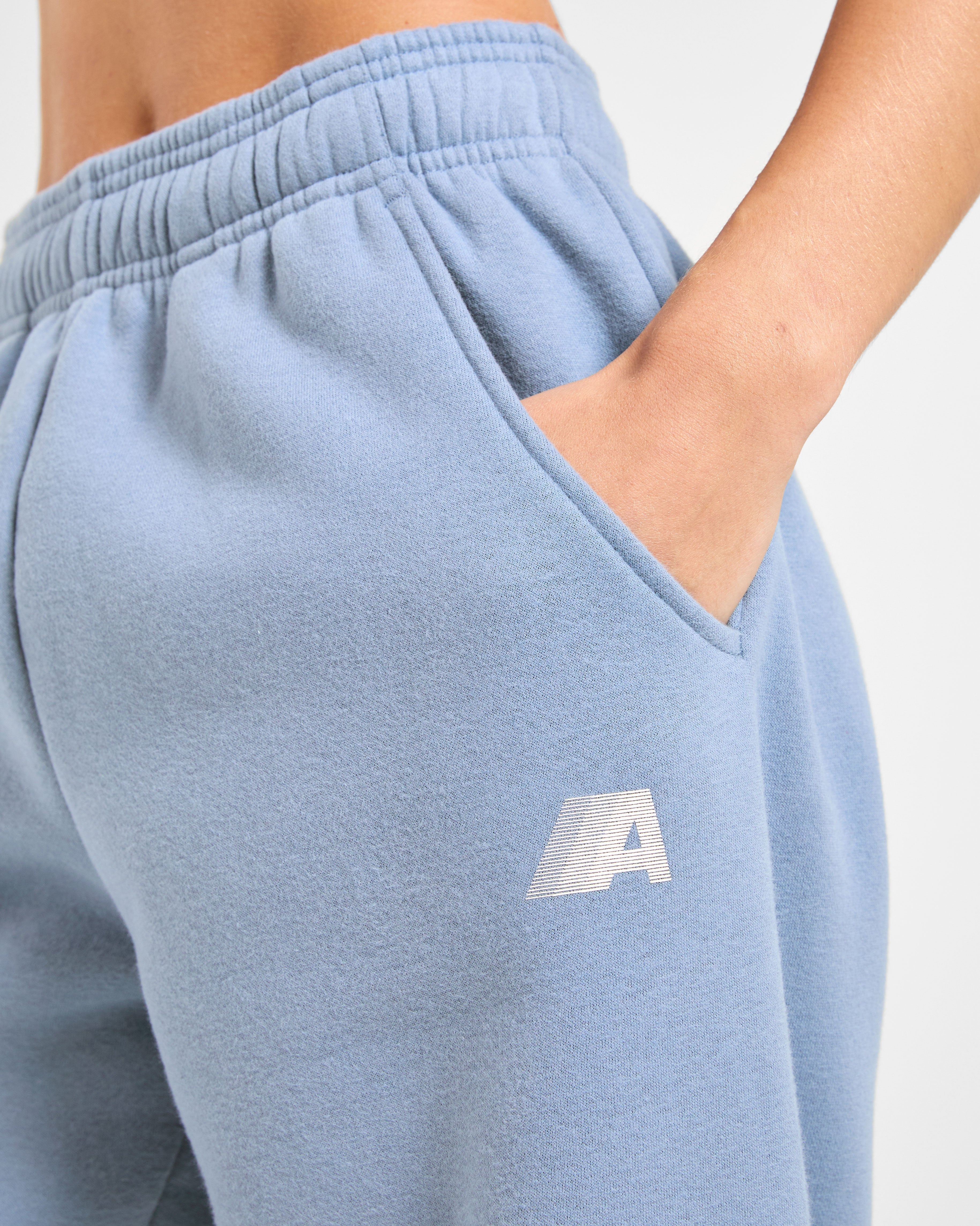 Retro Athletics Oversized Joggers - Vintage Blauw