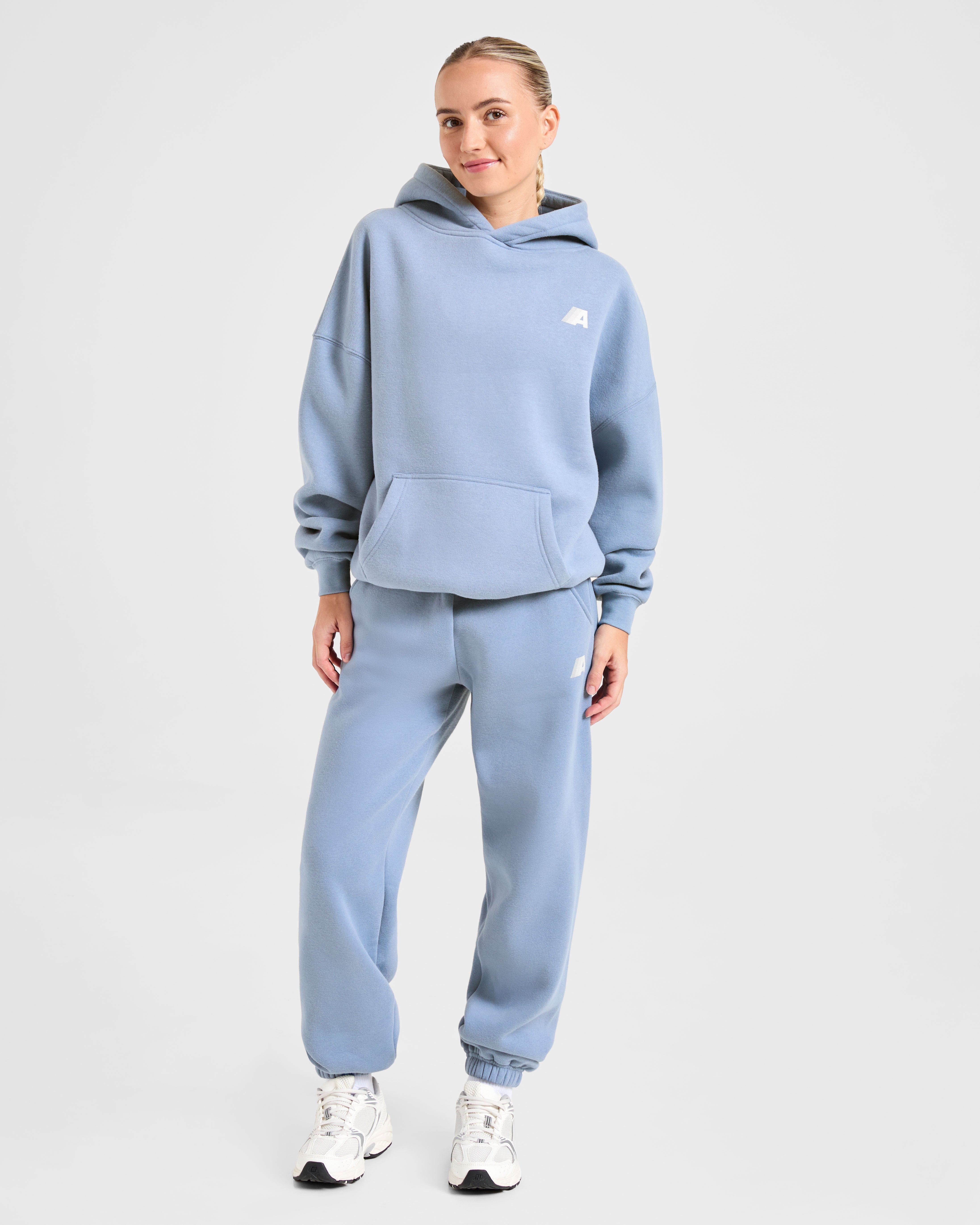 Retro Athletics Oversized Joggers - Vintage Blauw