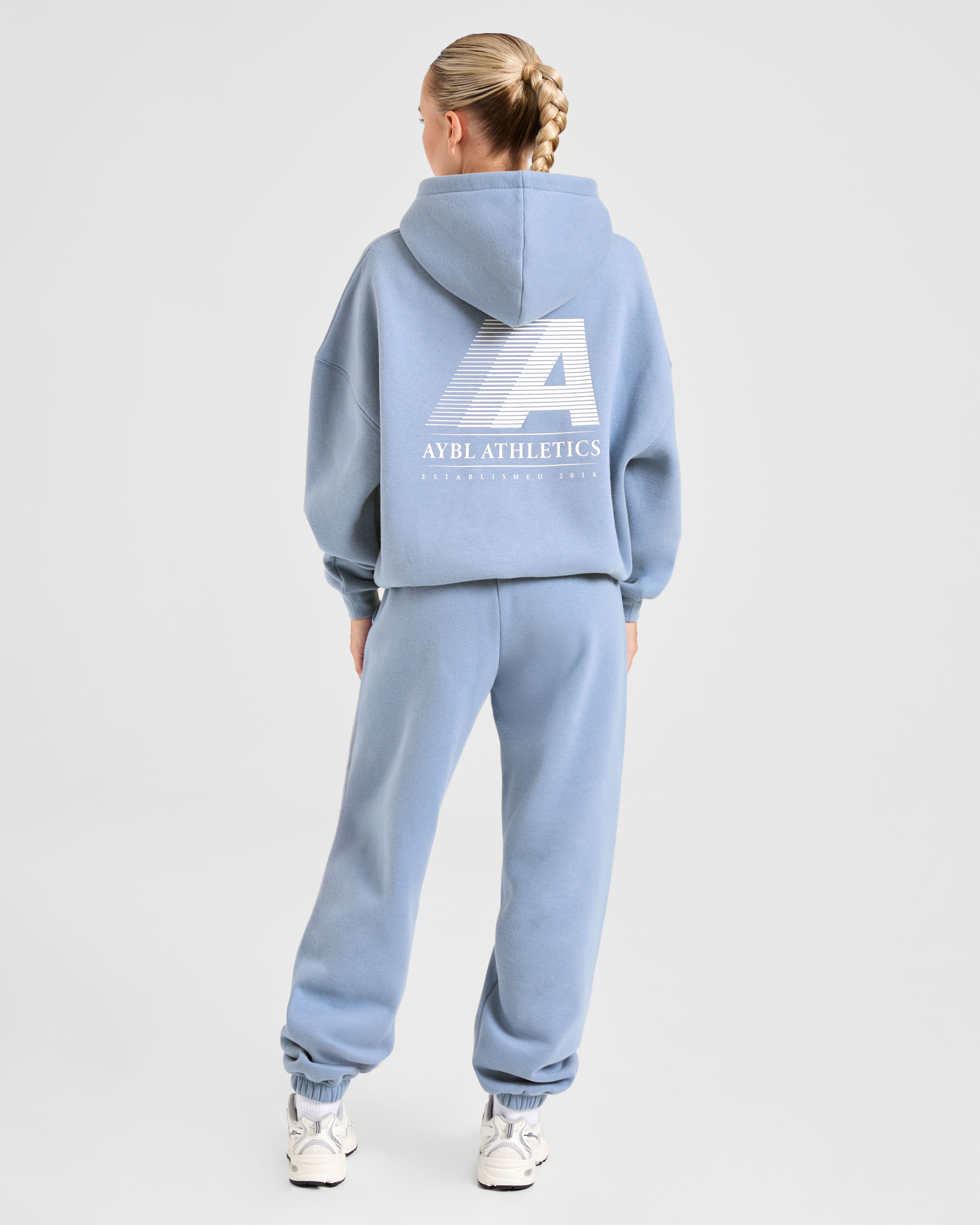 Retro Athletics Oversized Joggers - Vintage Blauw