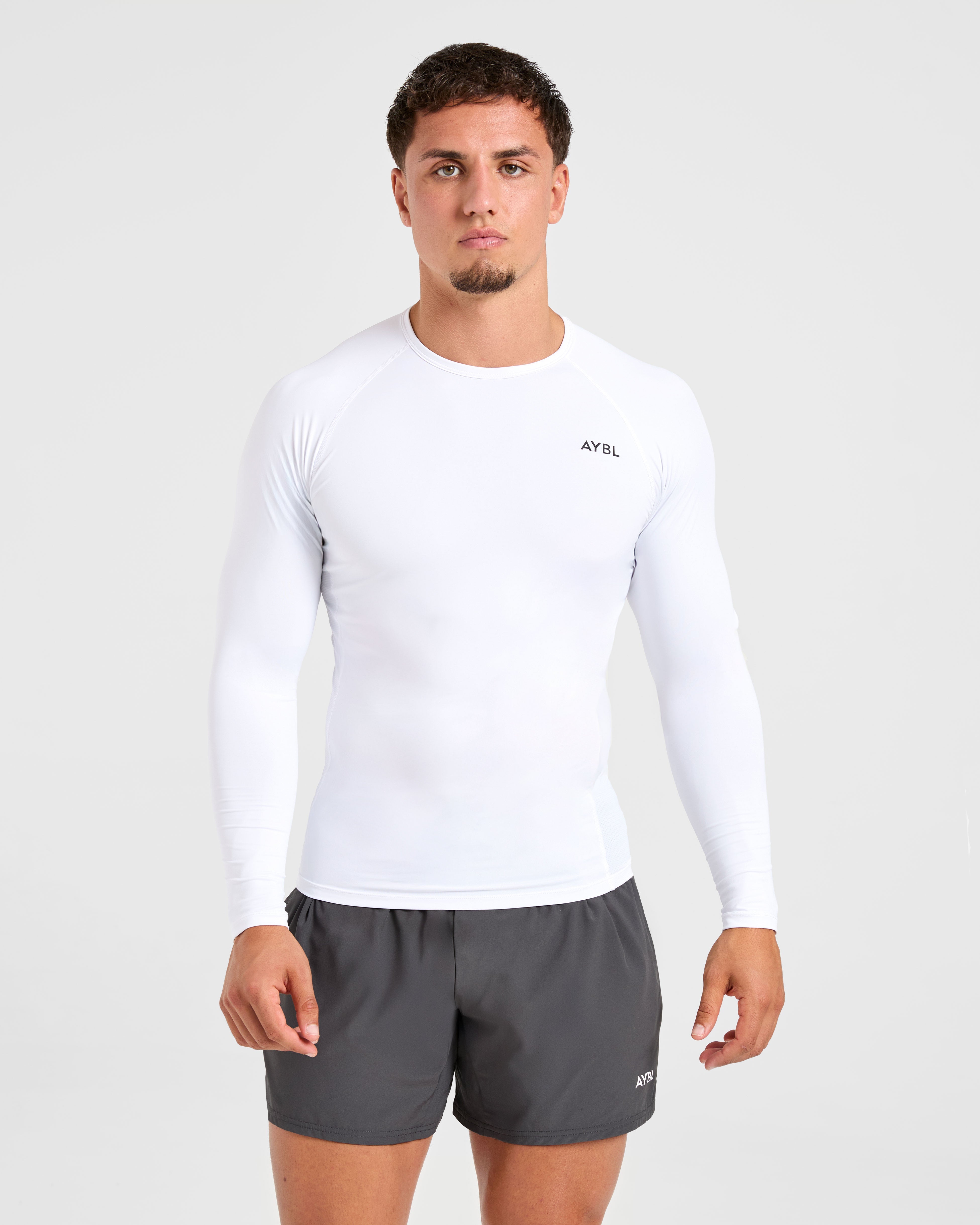 Compression Long Sleeve T Shirt - Wit