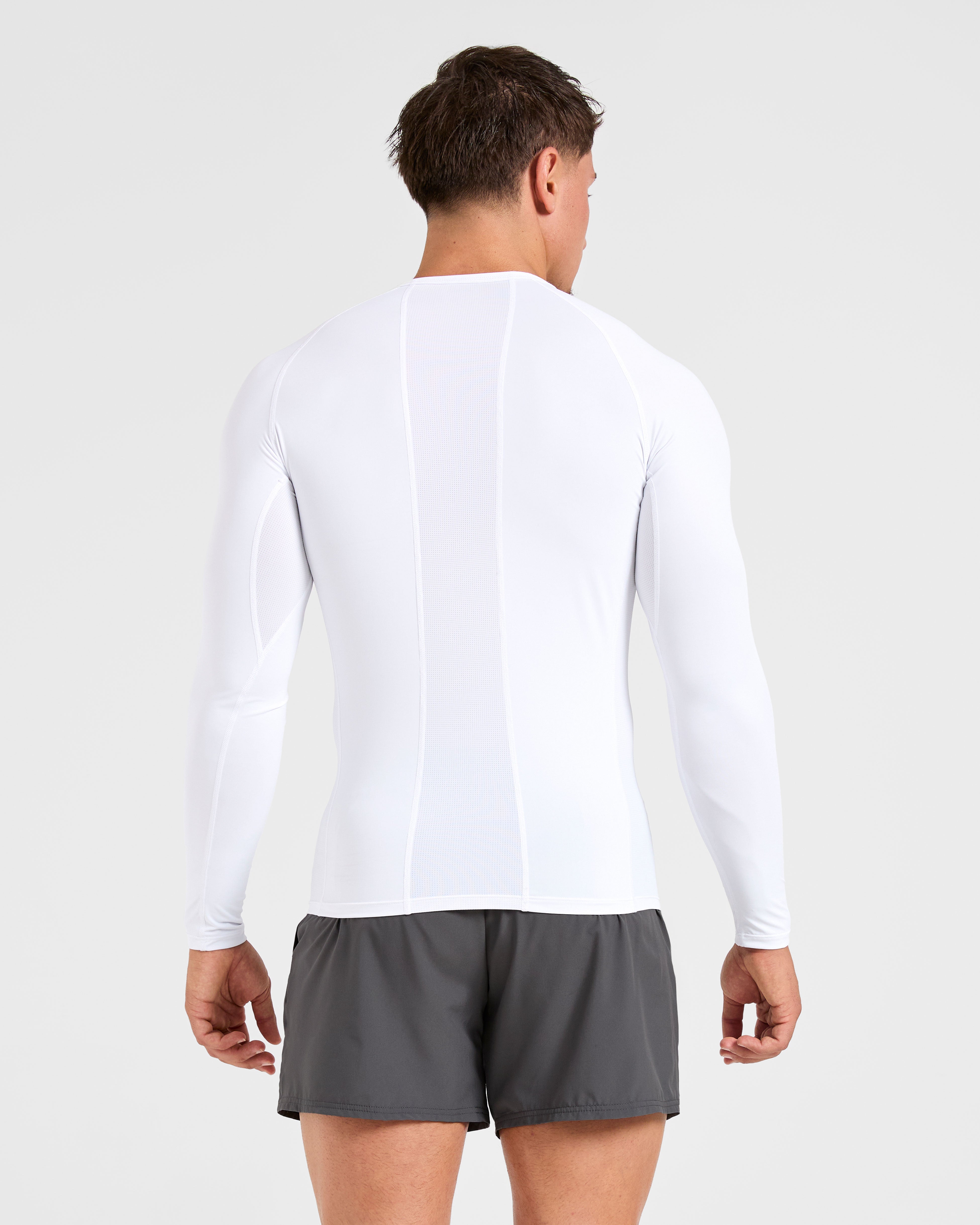 Compression Long Sleeve T Shirt - Wit