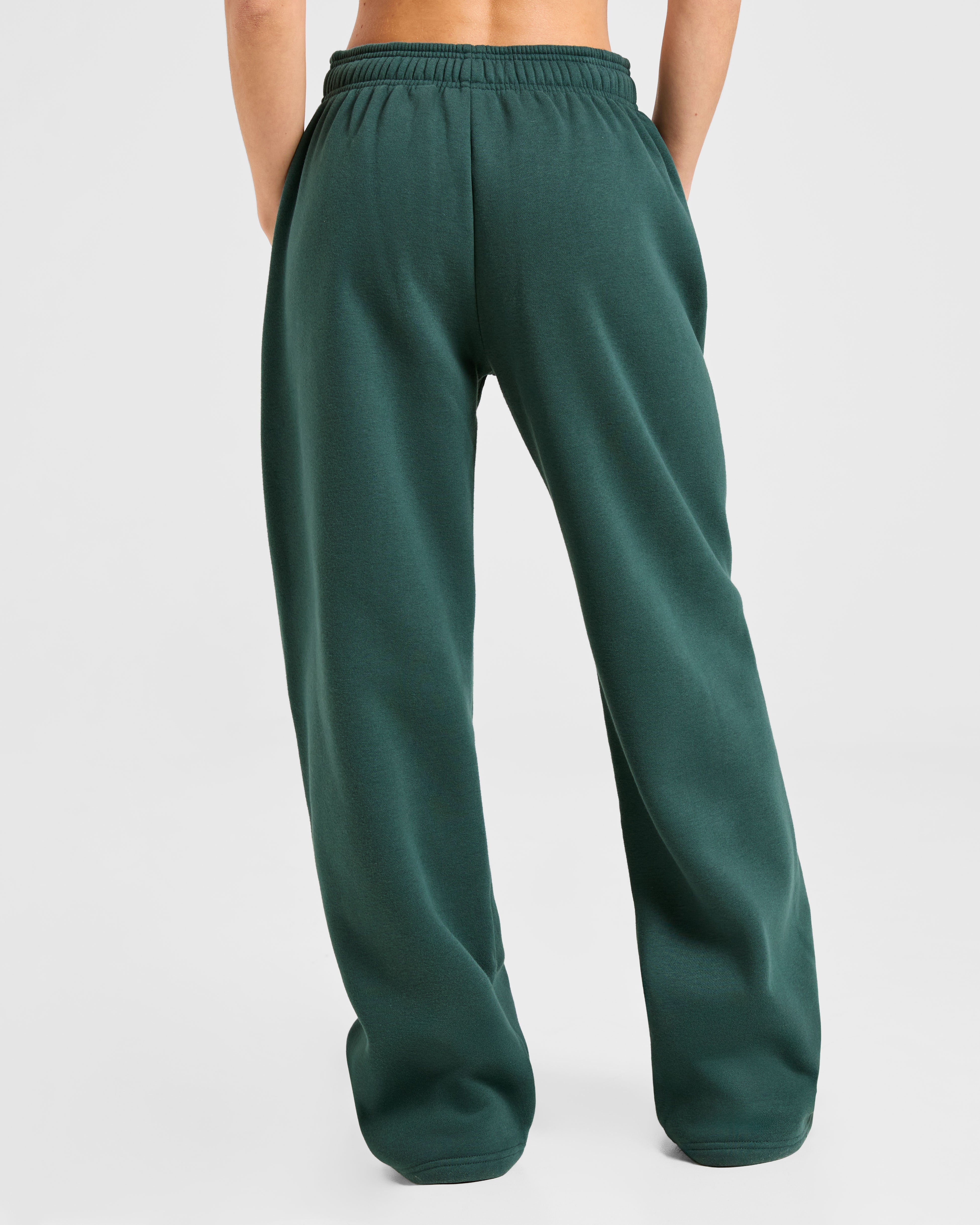 Classic Plush Oversized Straight Leg Joggers - Pine Groen
