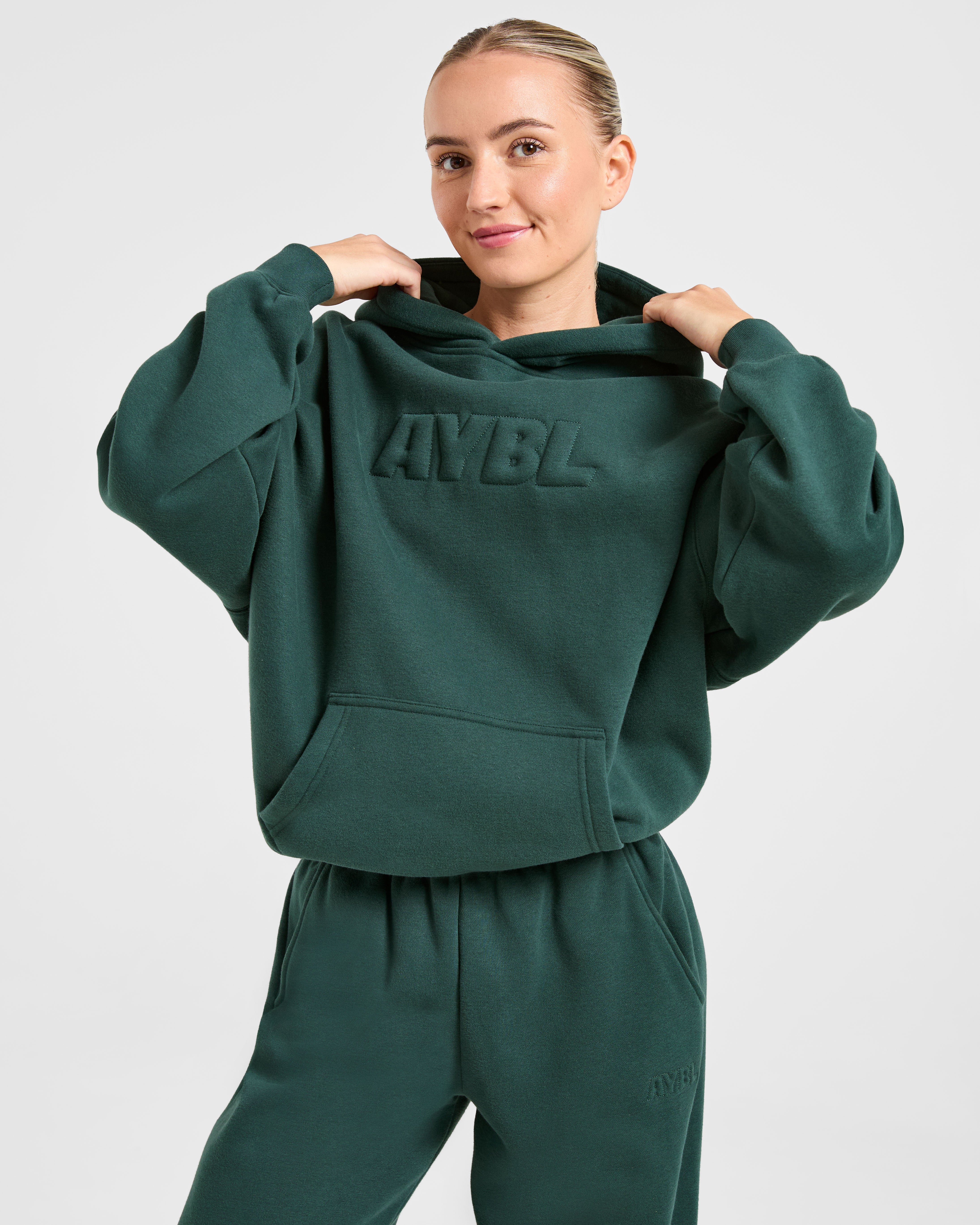 Classic Plush Oversized Hoodie - Pine Groen