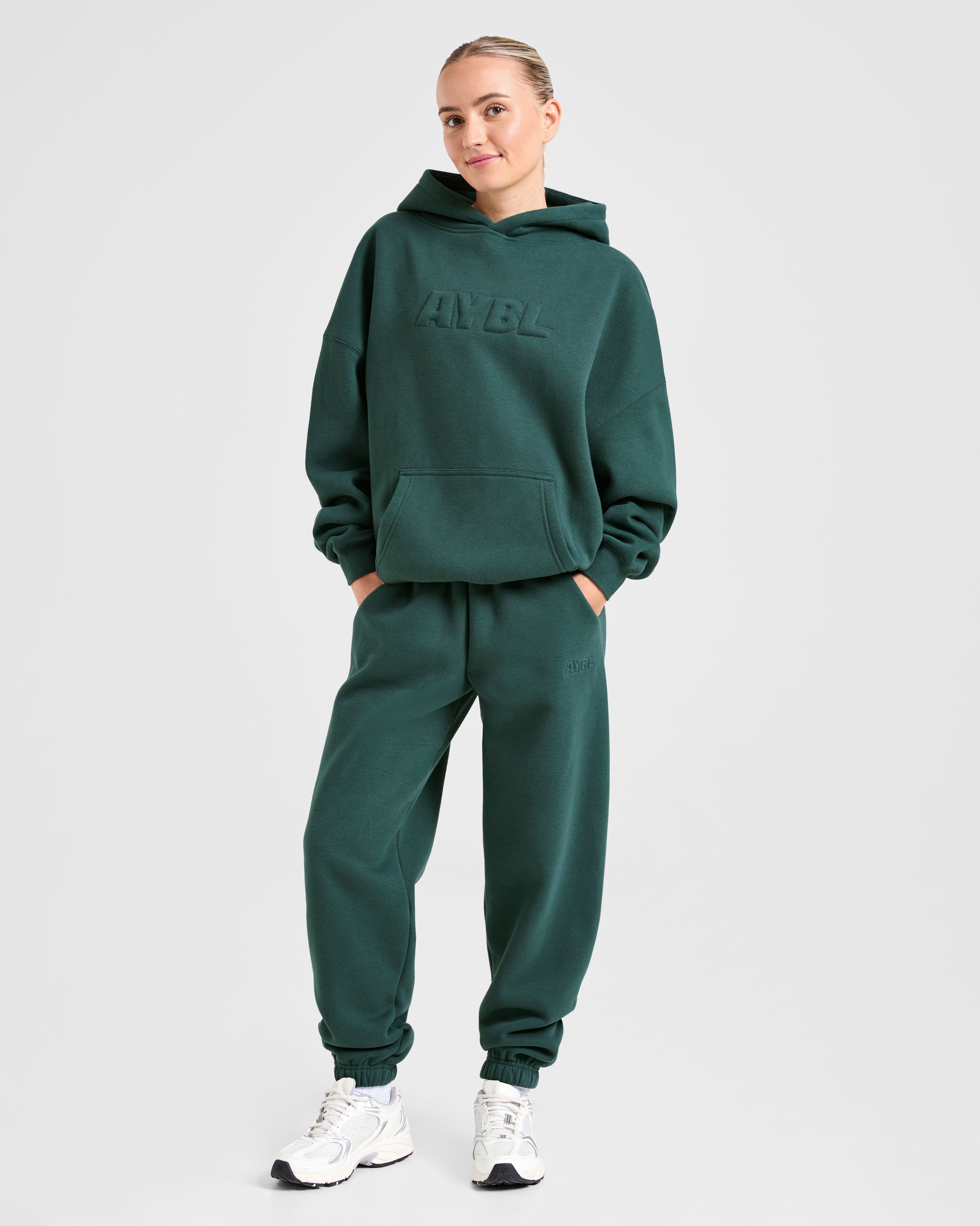 Classic Plush Oversized Joggers - Pine Groen