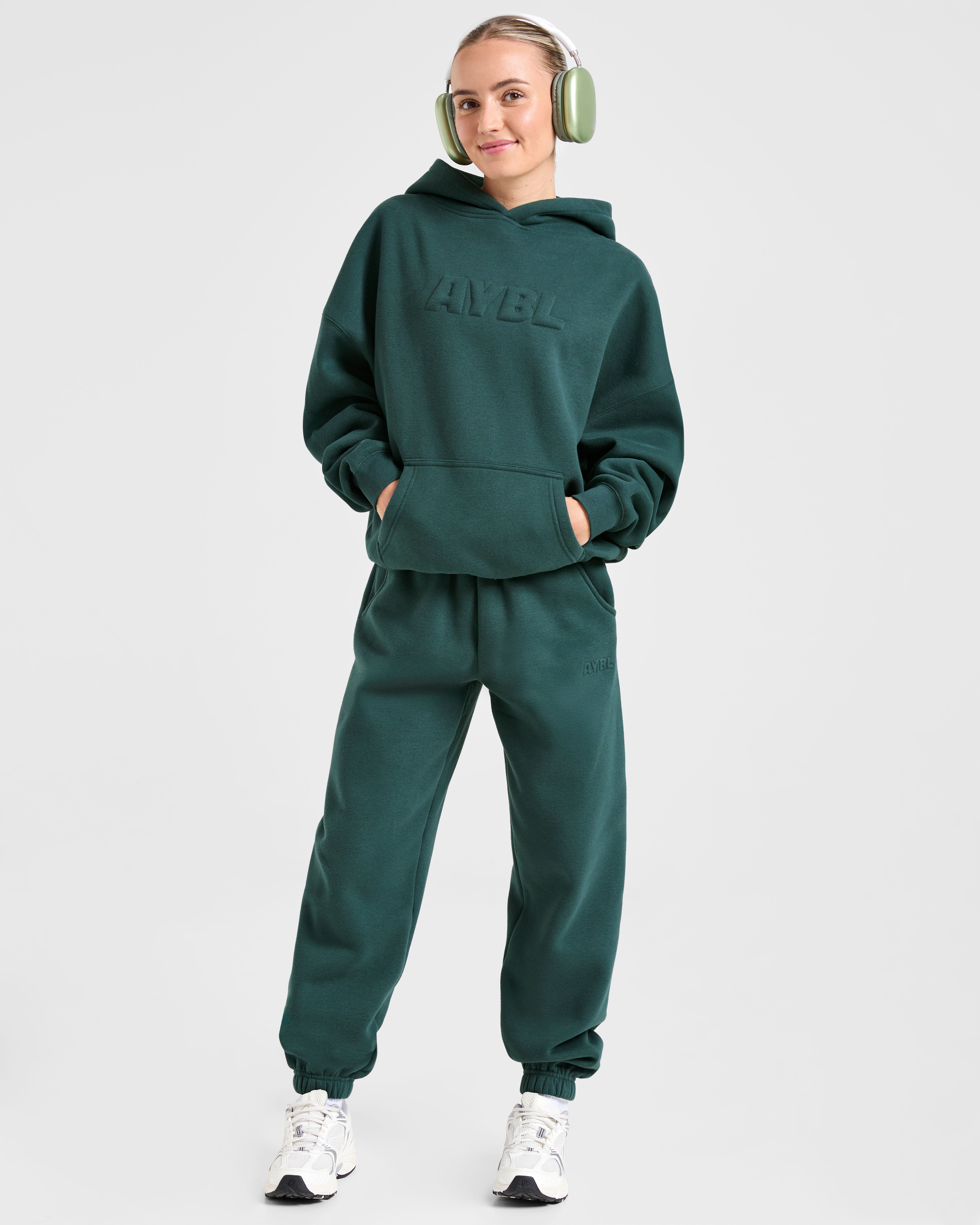 Classic Plush Oversized Joggers - Pine Groen