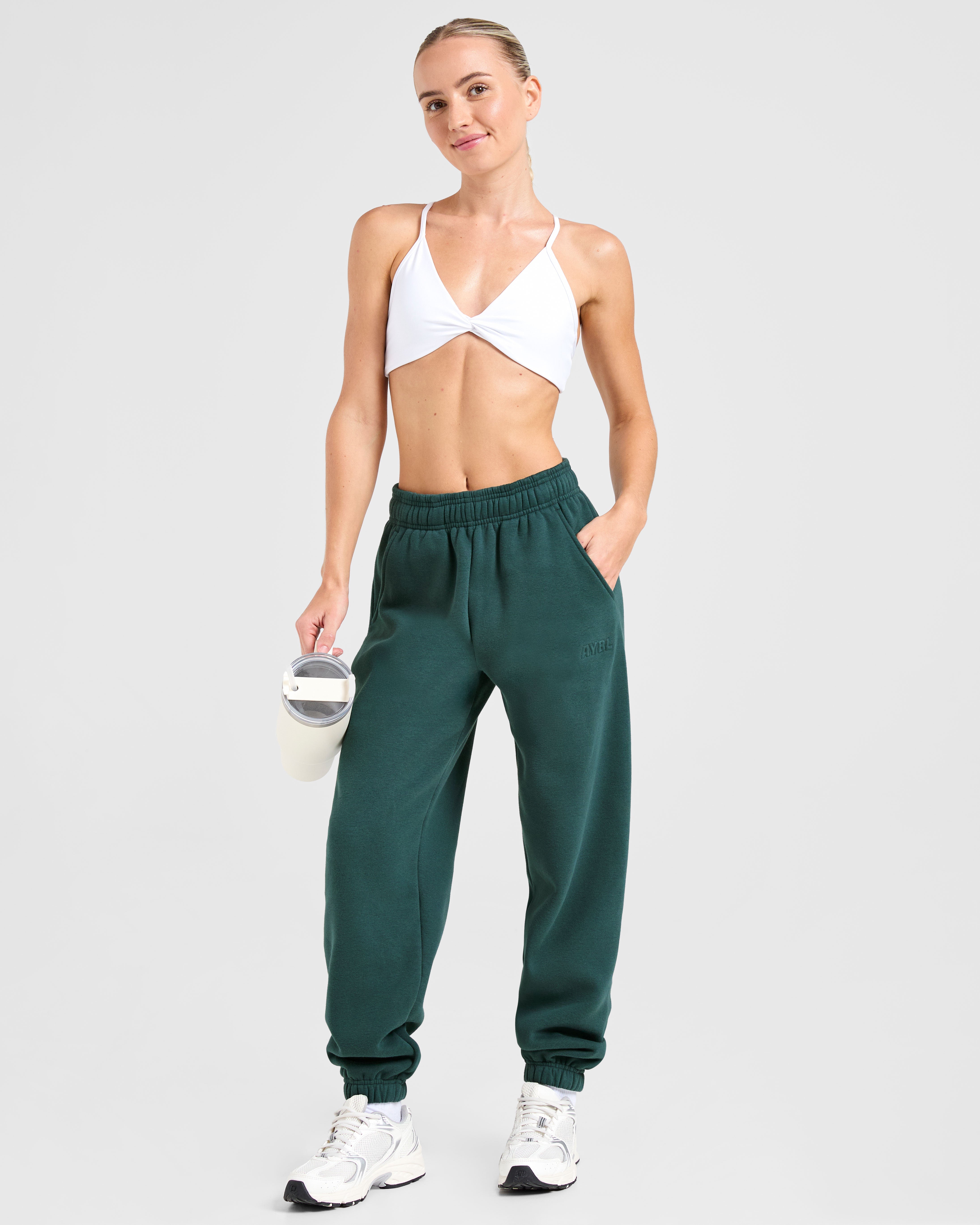 Classic Plush Oversized Joggers - Pine Groen