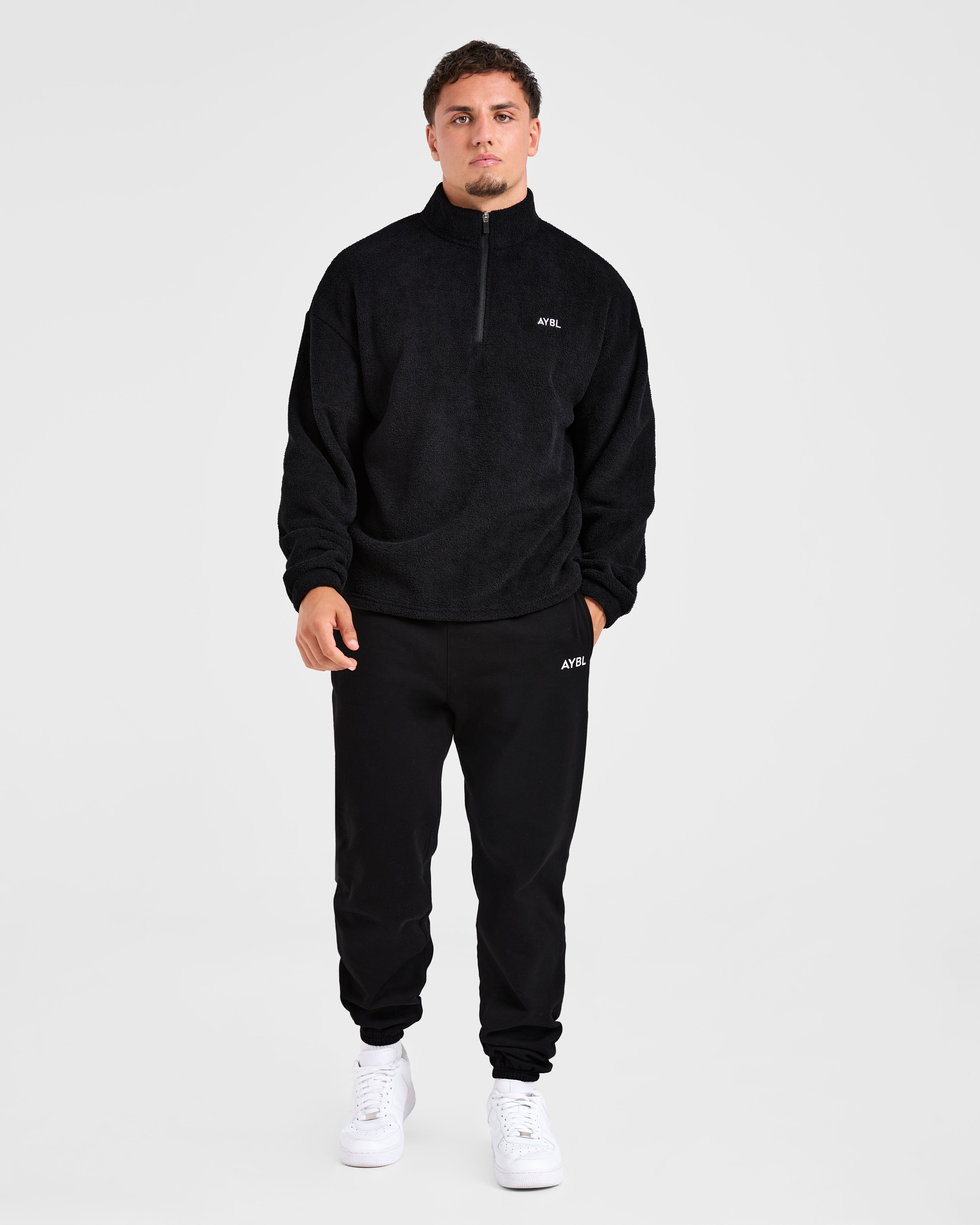 Essential 1/4 Zip Fleece - Zwart