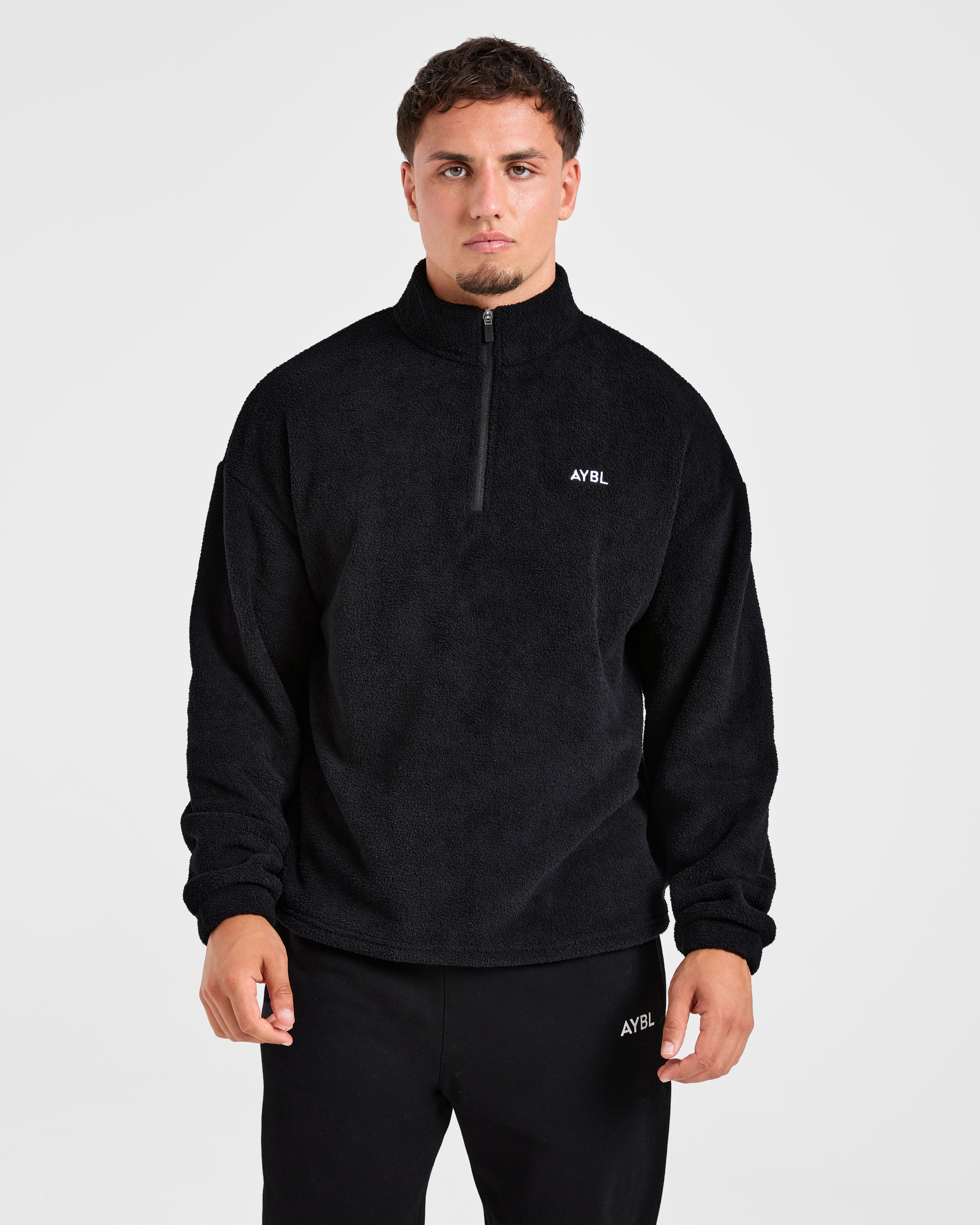 Essential 1/4 Zip Fleece - Zwart
