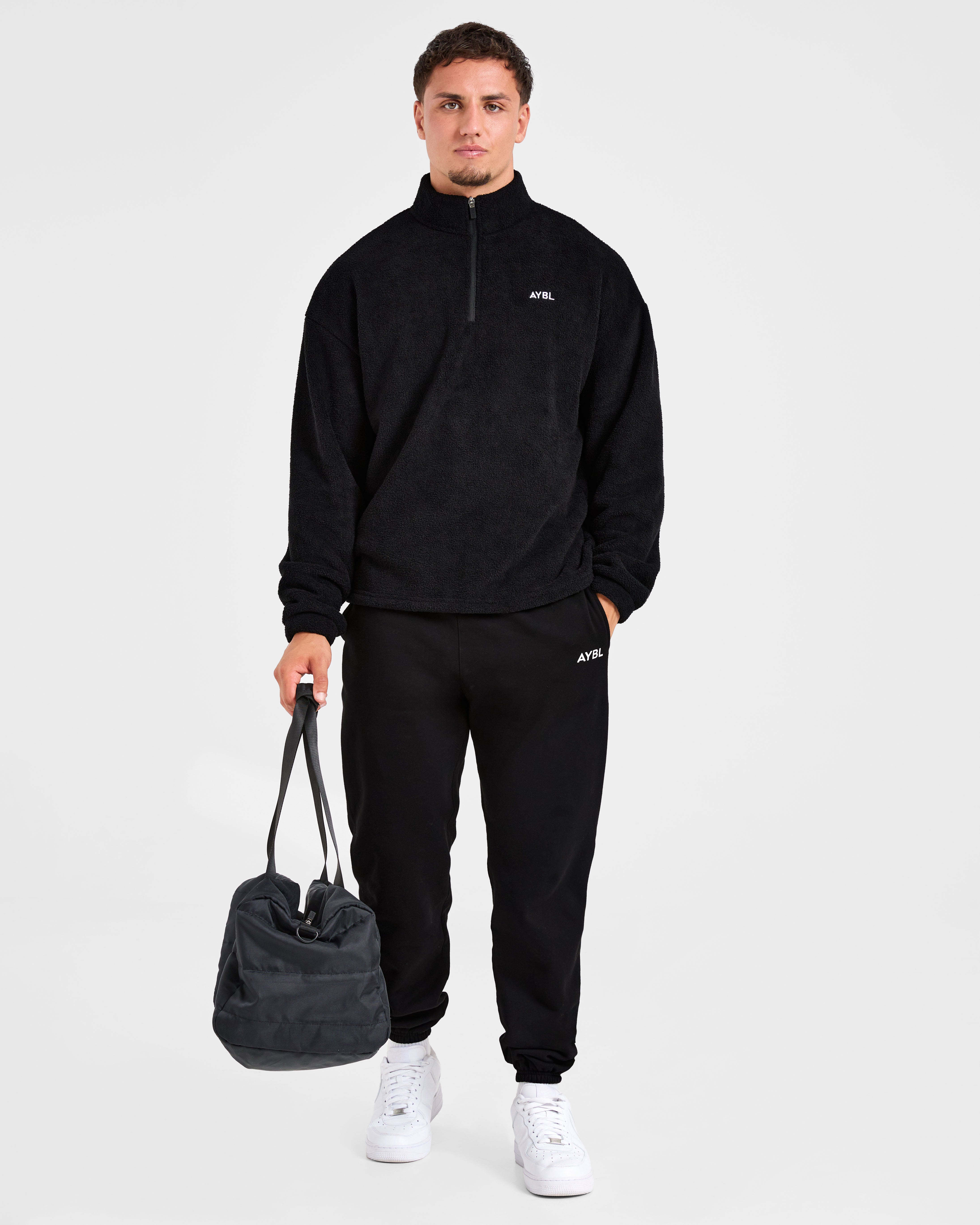 Essential 1/4 Zip Fleece - Zwart