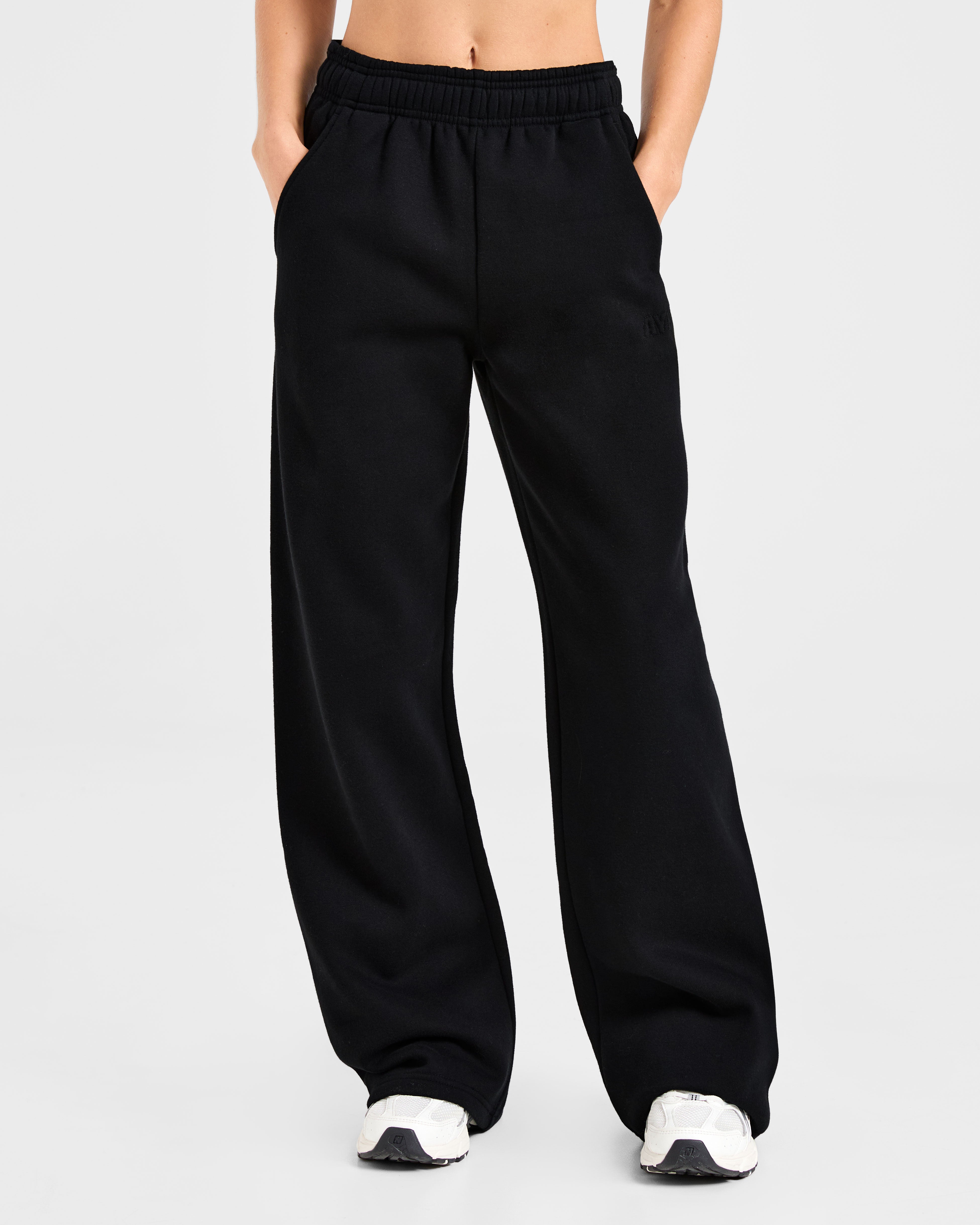 Classic Plush Oversized Straight Leg Joggers - Zwart