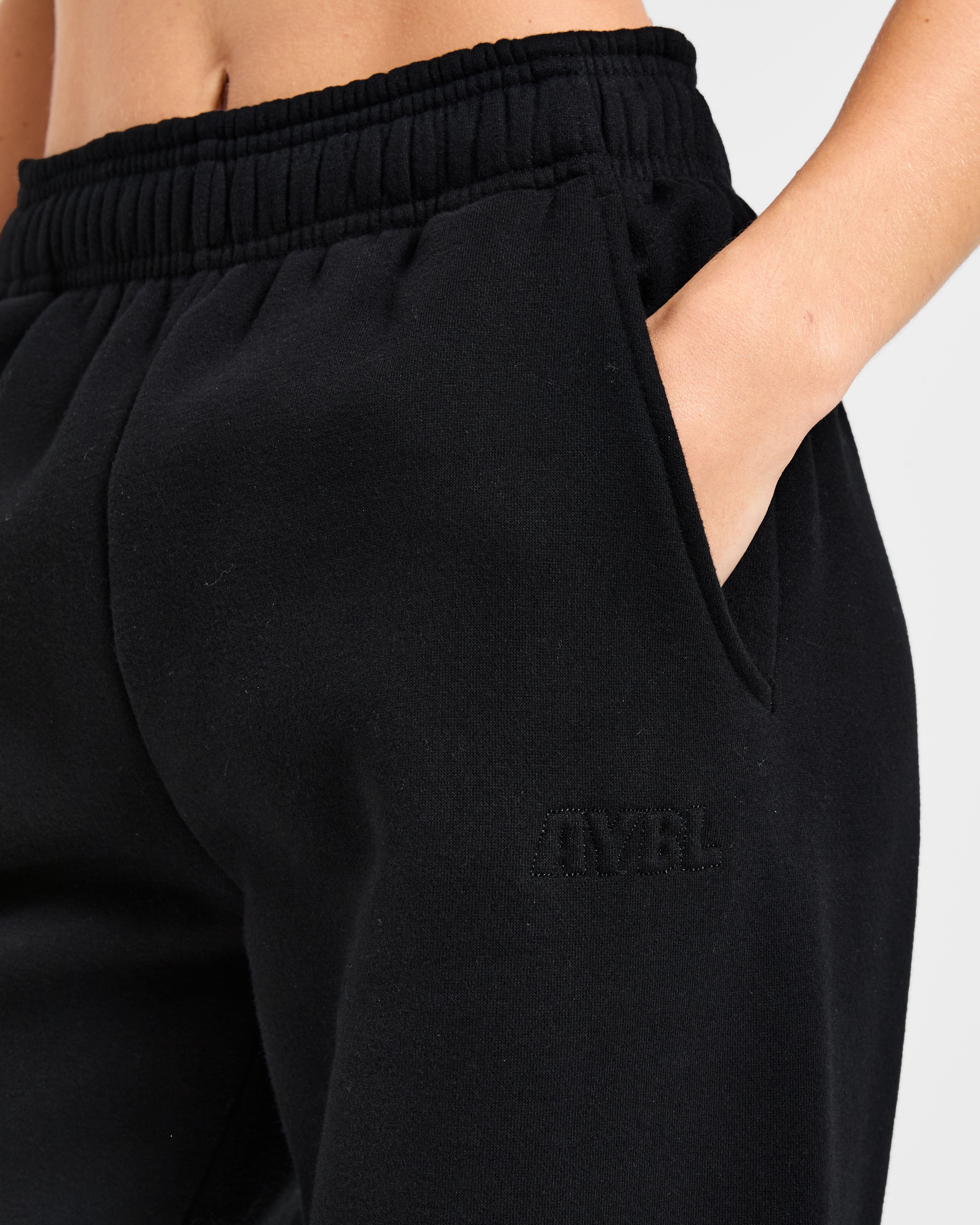 Classic Plush Oversized Straight Leg Joggers - Zwart