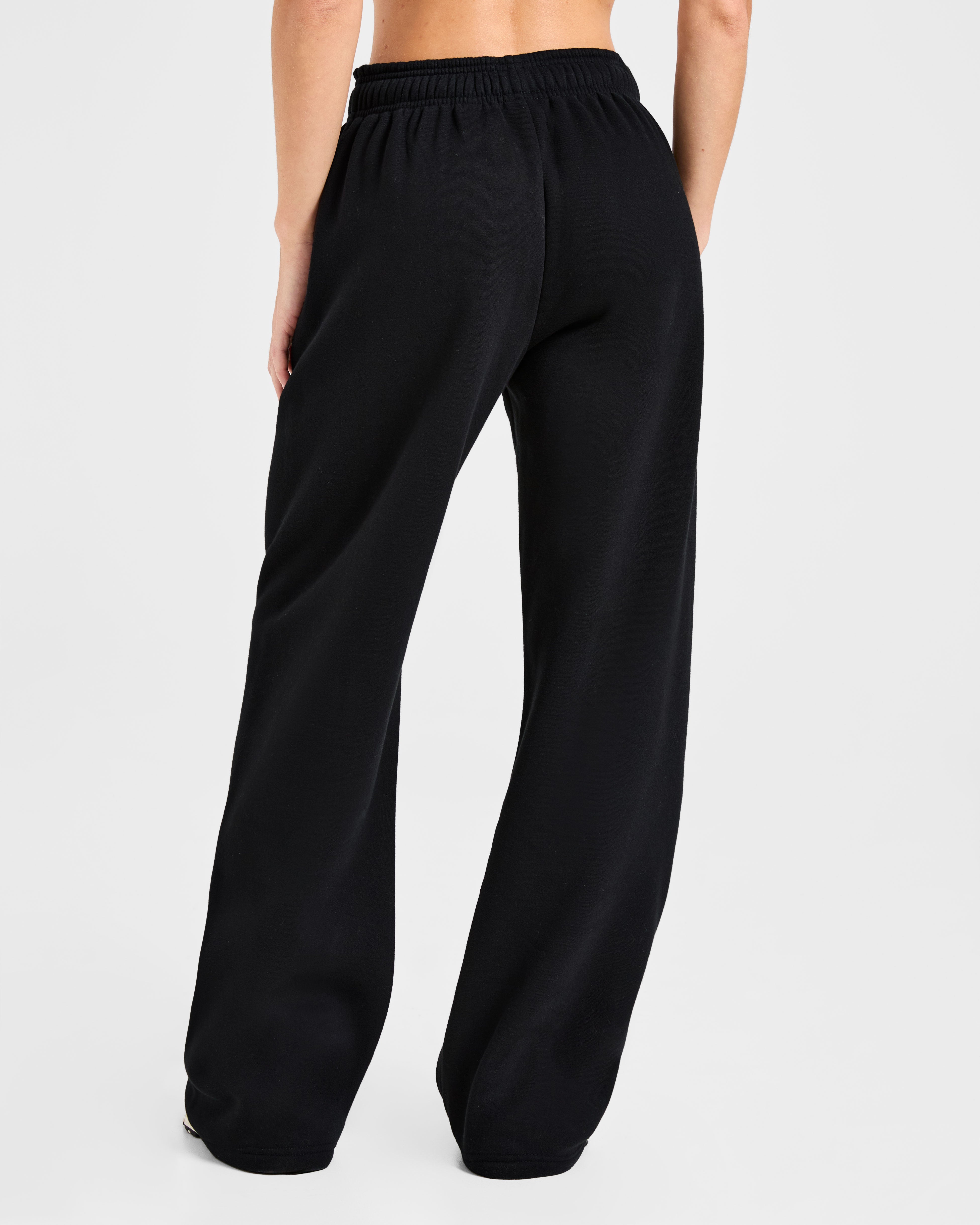 Classic Plush Oversized Straight Leg Joggers - Zwart