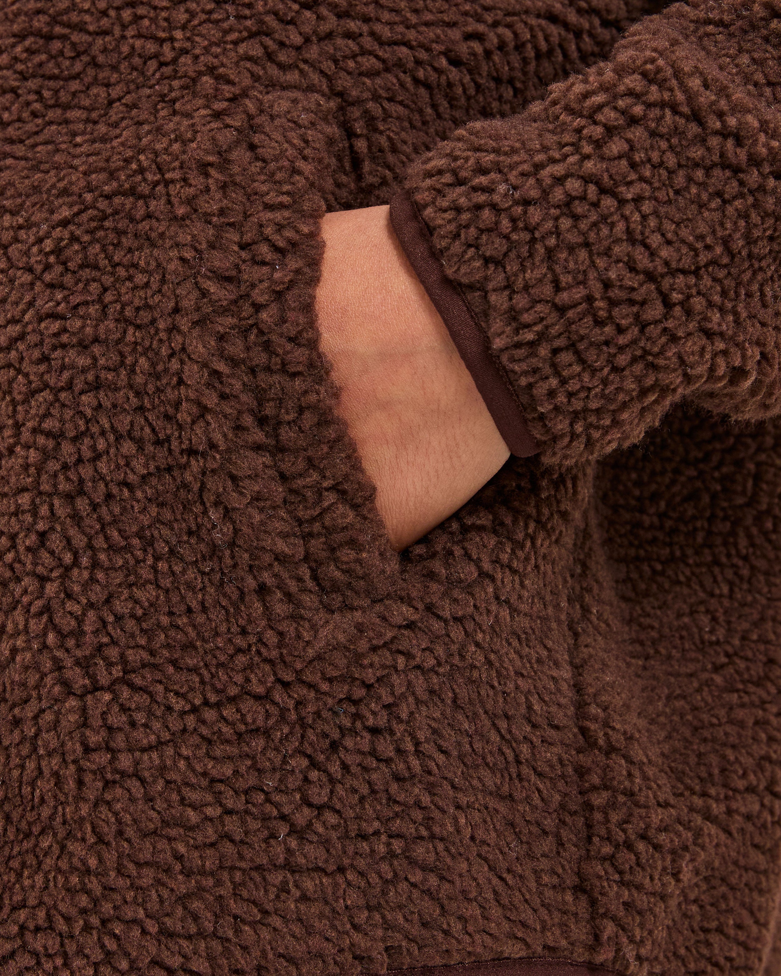 Oversized Zip Up Fleece Jacket - Bruin