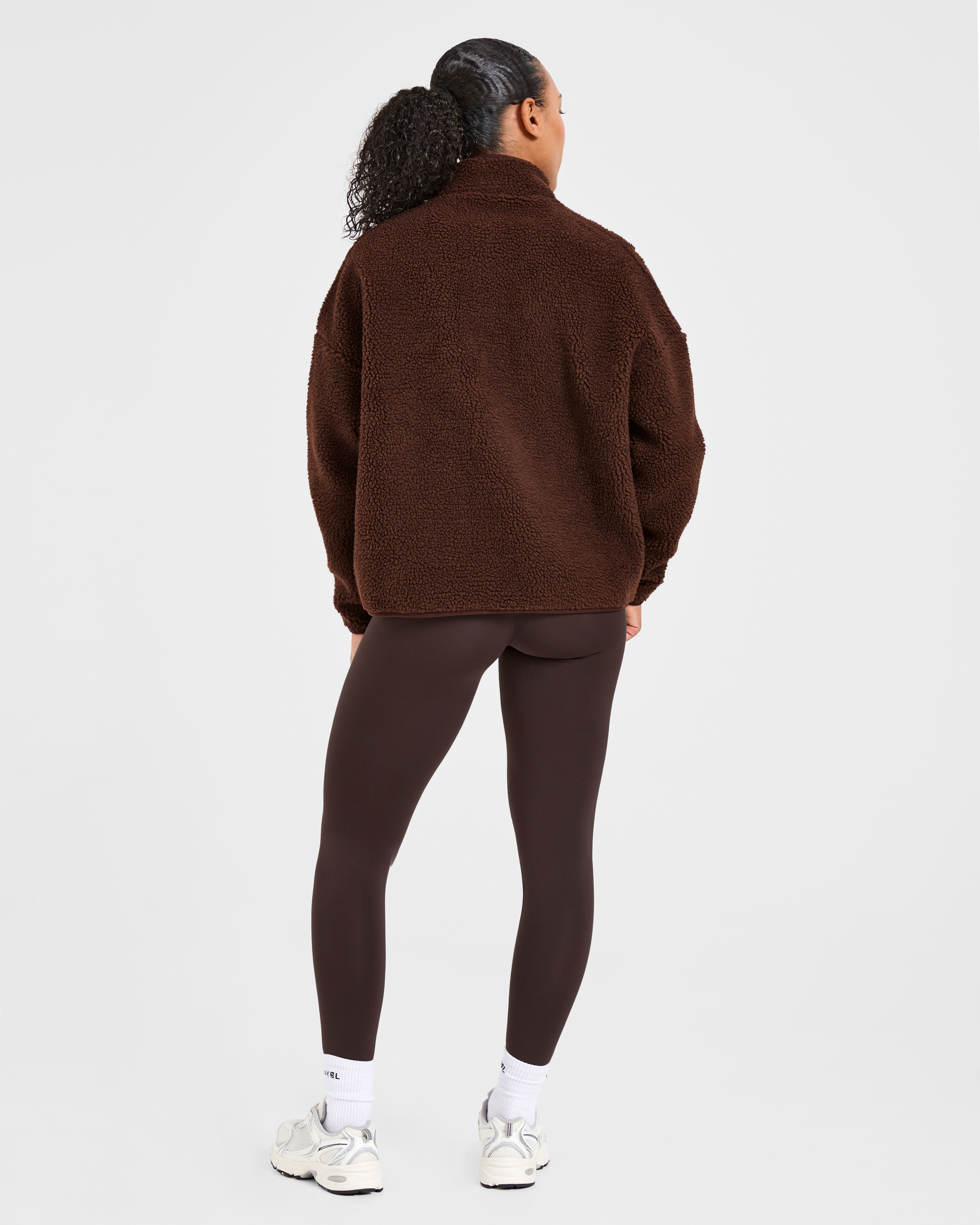 Oversized Zip Up Fleece Jacket - Bruin