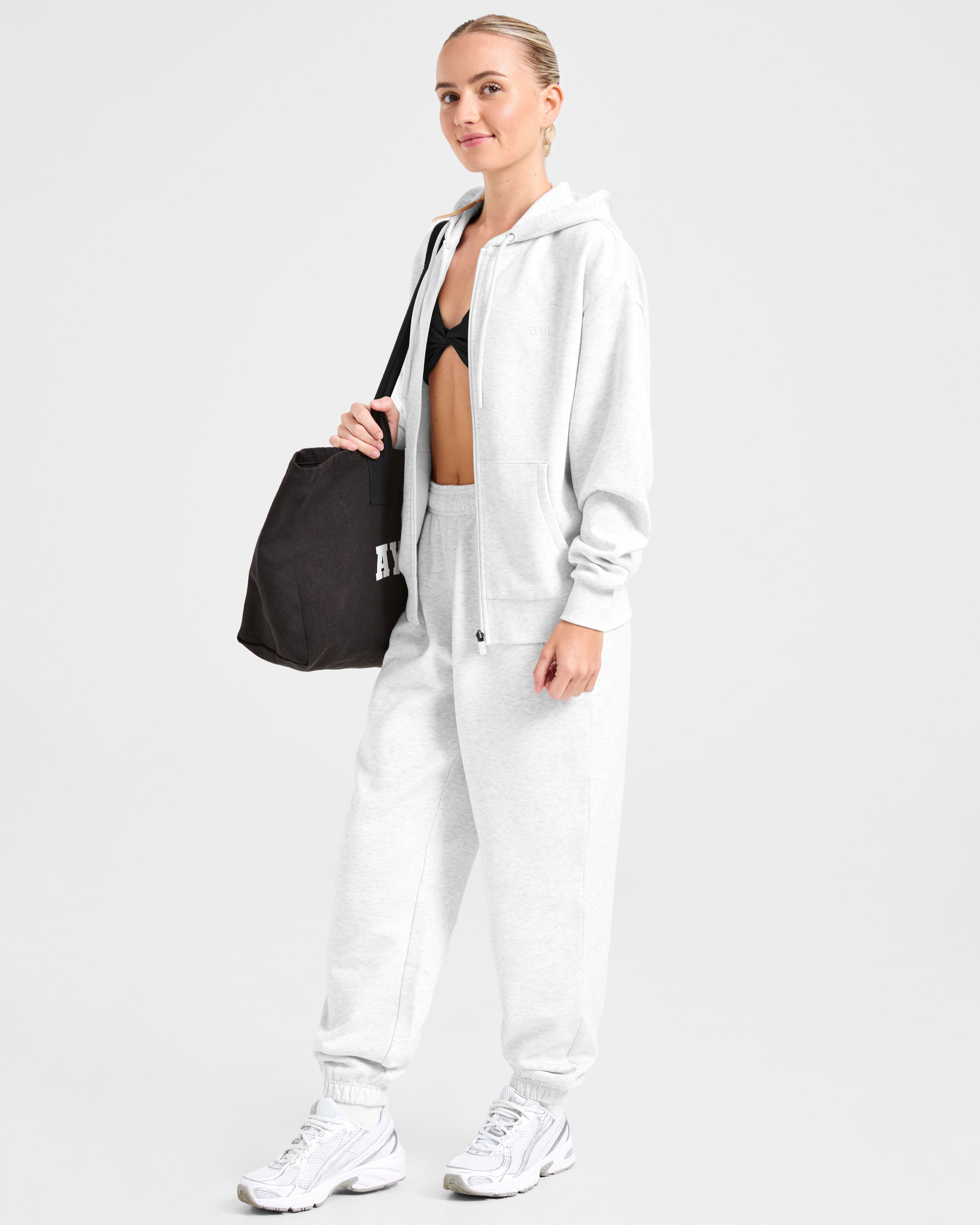 Lifestyle Oversized Zip Up Hoodie - Heather Grijs