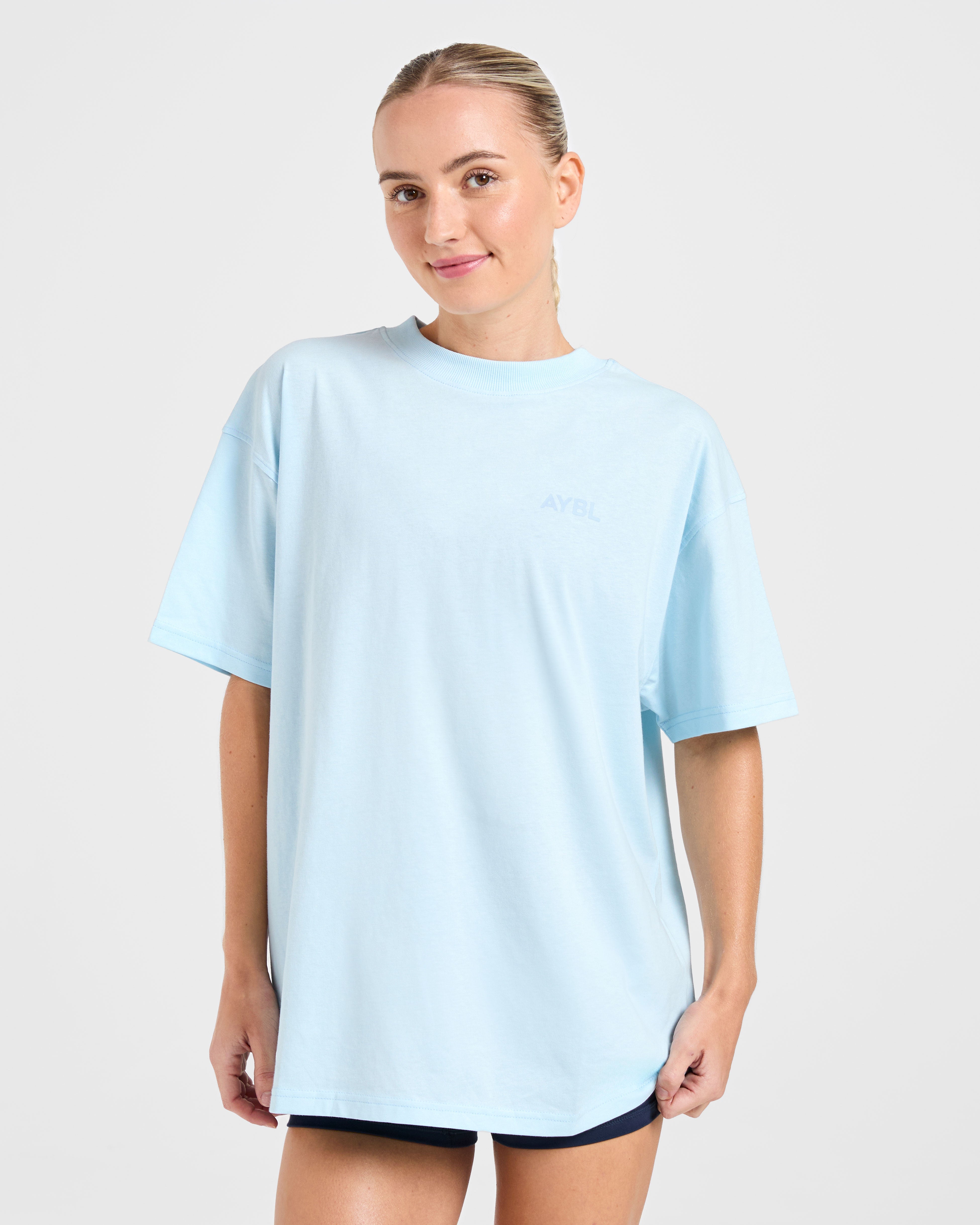 Lift Graphic Oversized T Shirt - Baby Blauw