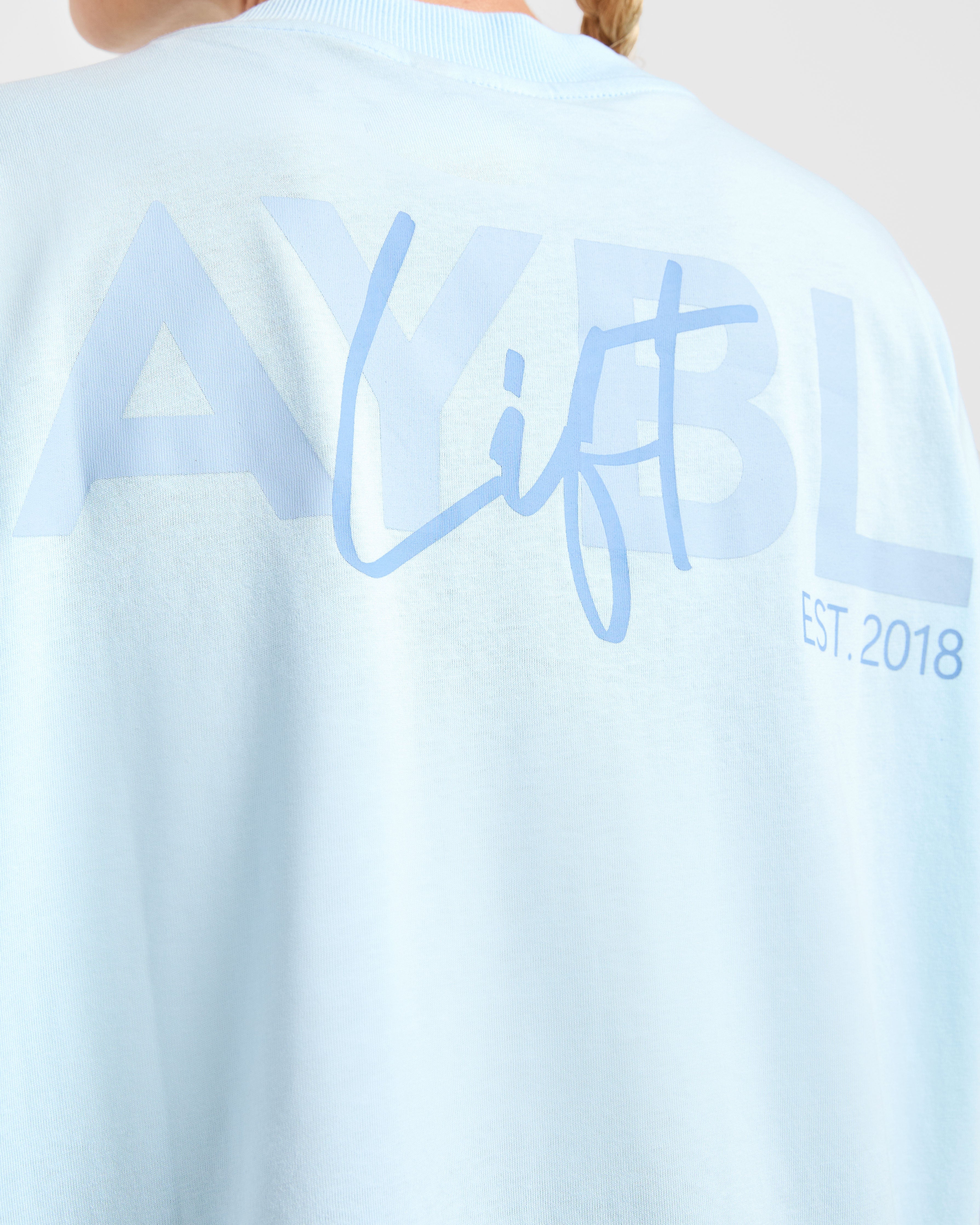 Lift Graphic Oversized T Shirt - Baby Blauw