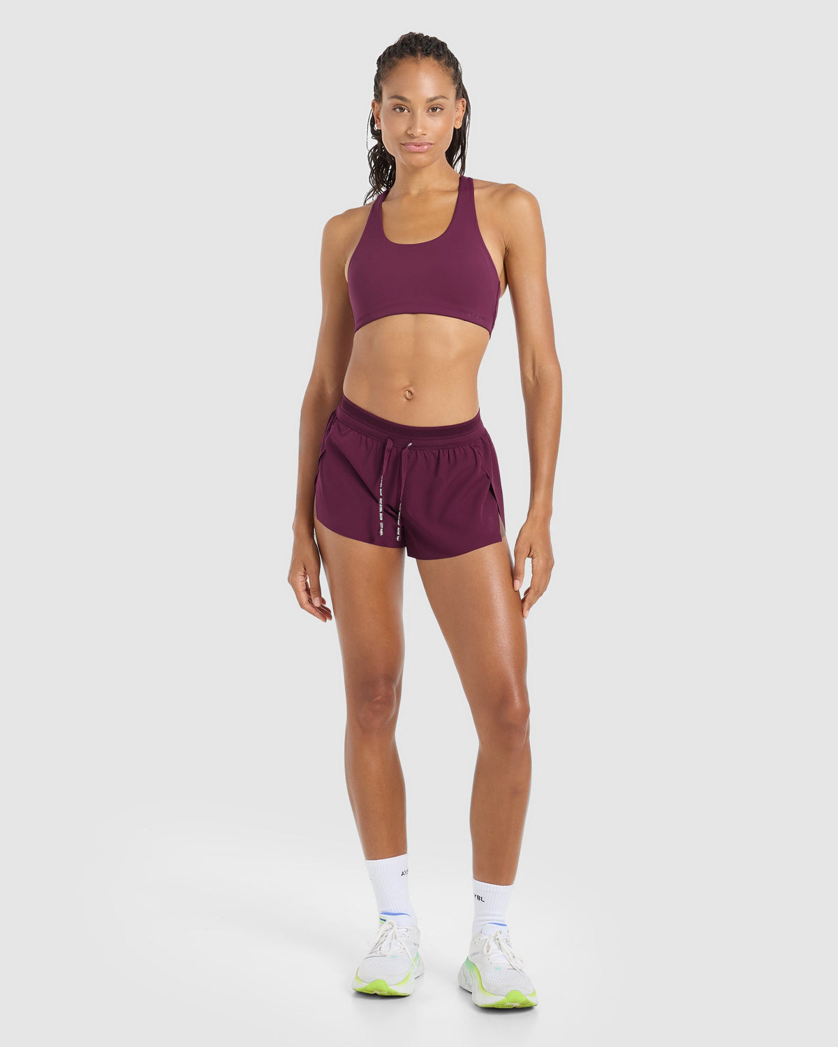 Run Cross Back Sports Bra - Plum