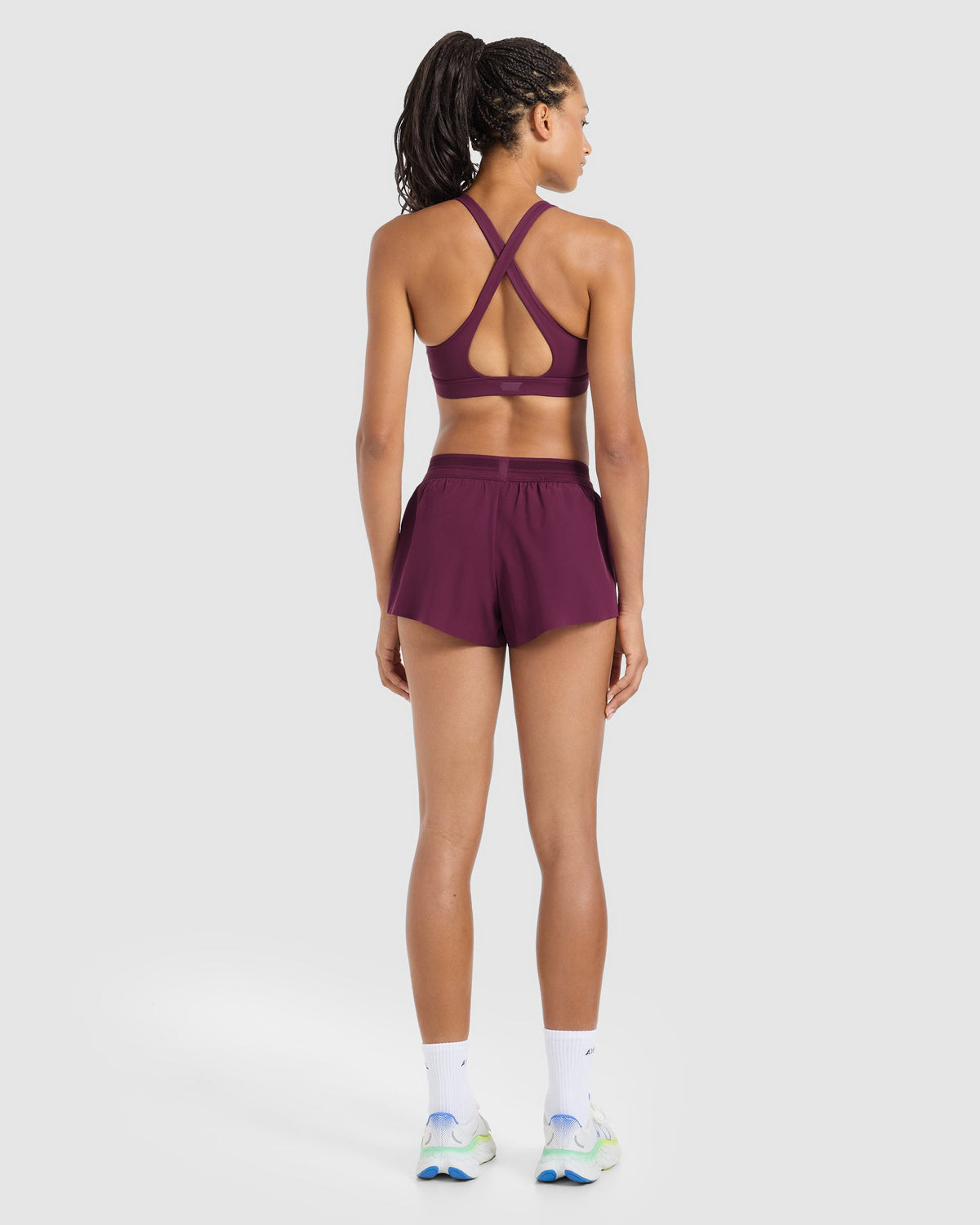 Run Cross Back Sports Bra - Plum
