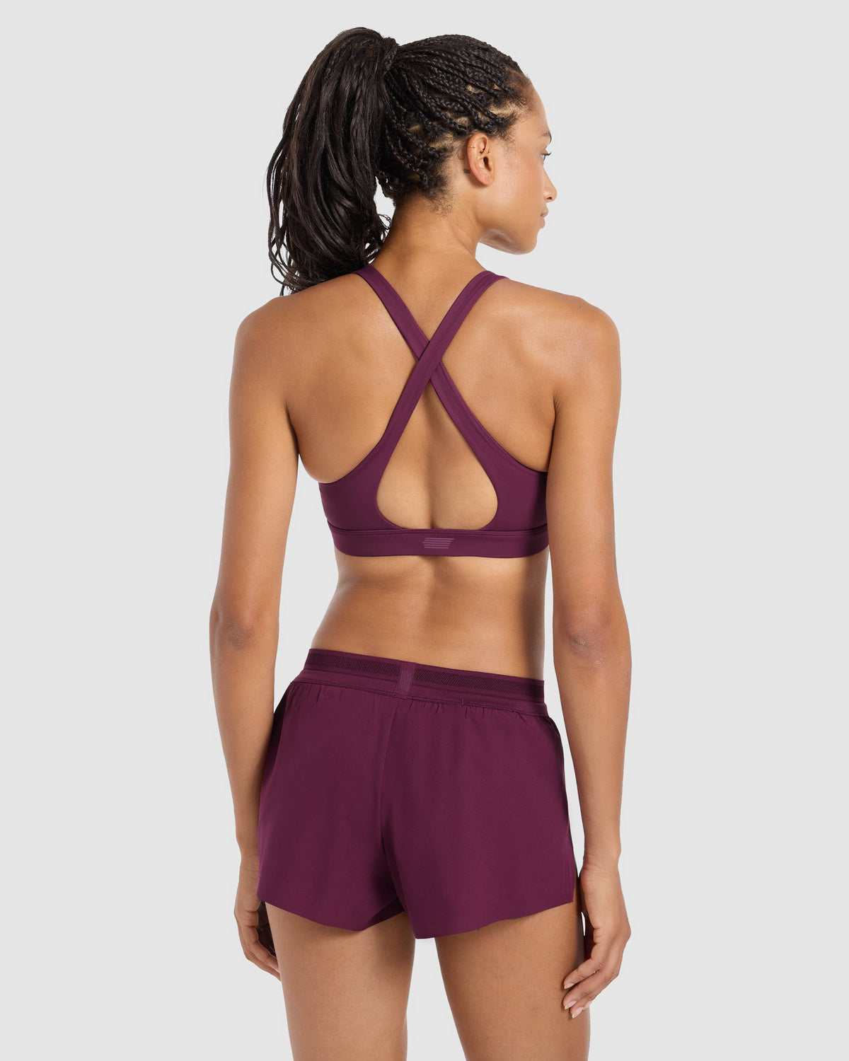 Run Cross Back Sports Bra - Plum