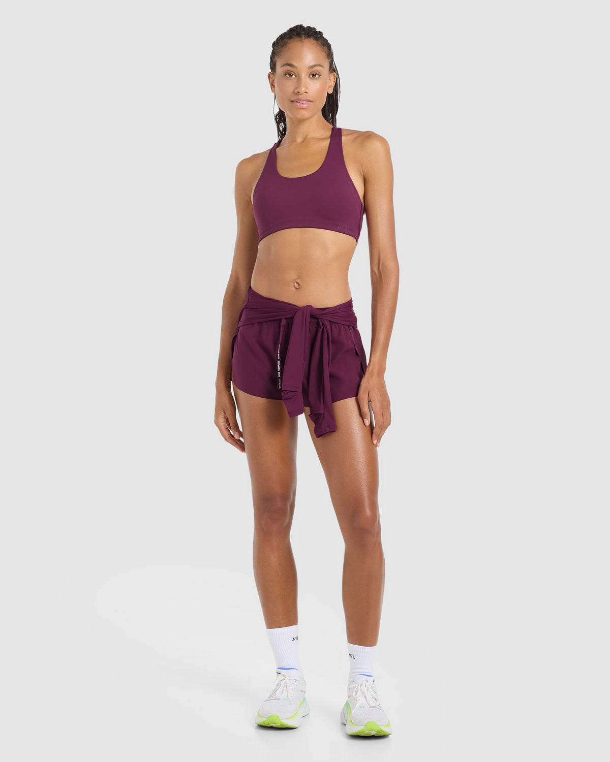 Run Cross Back Sports Bra - Plum