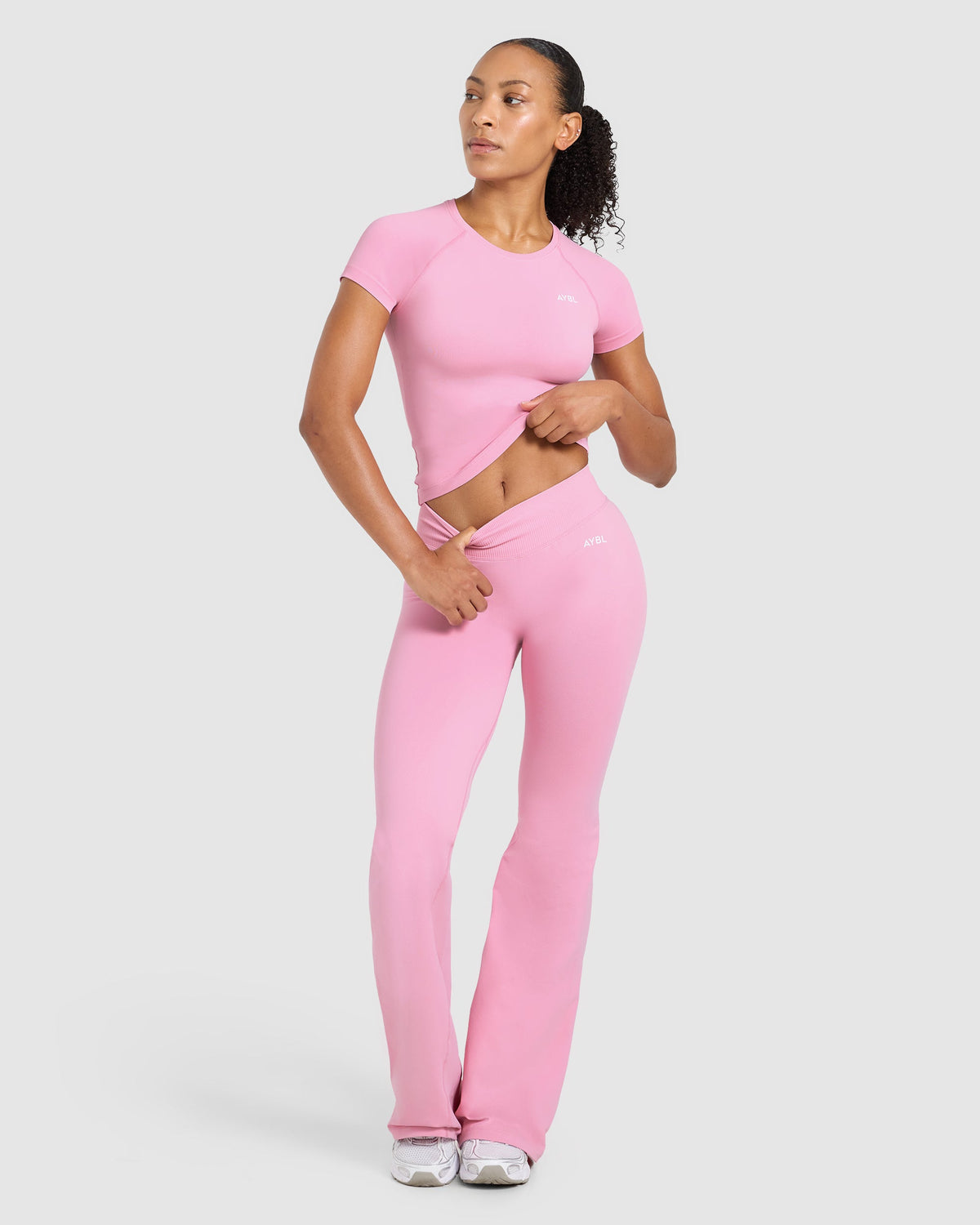 Enhance Seamless Short Sleeve Top - Sugar Roze